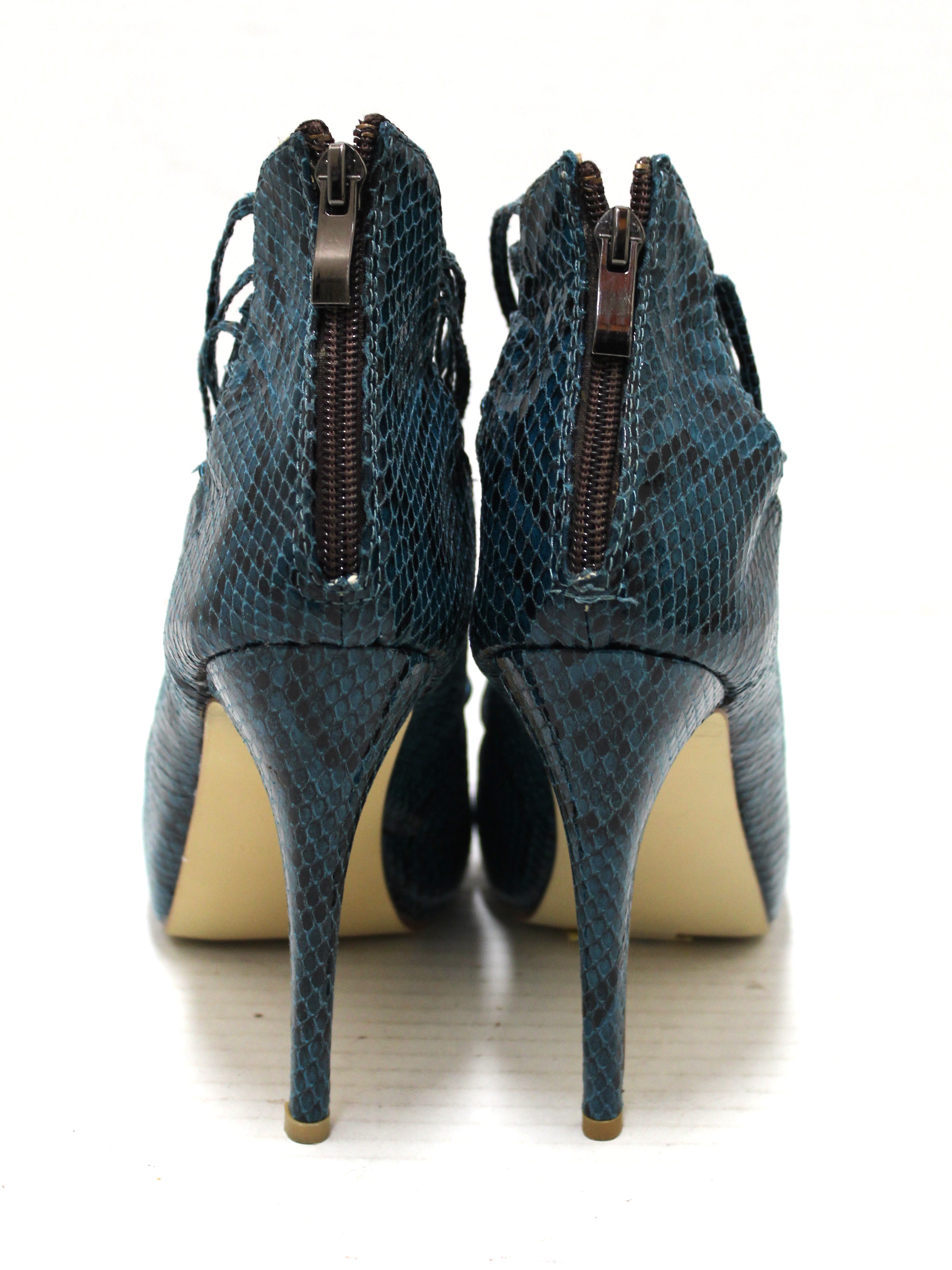 NoEnName_Null-12cm Women's blue snake high heels, sexy pointed high heels,  for parties and nightclubs, large 43 44 45