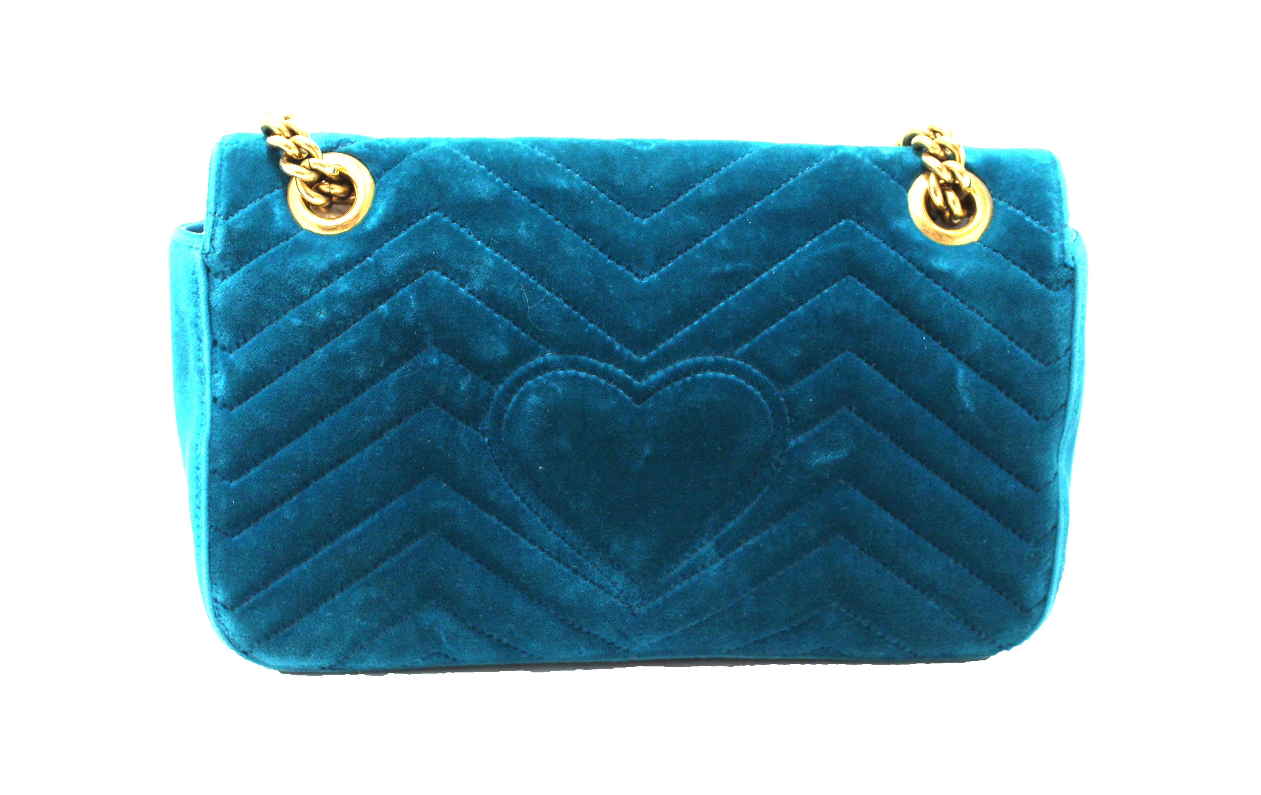 Gucci // Blue Velvet Matelasse GG Marmont Mini Shoulder Bag – VSP