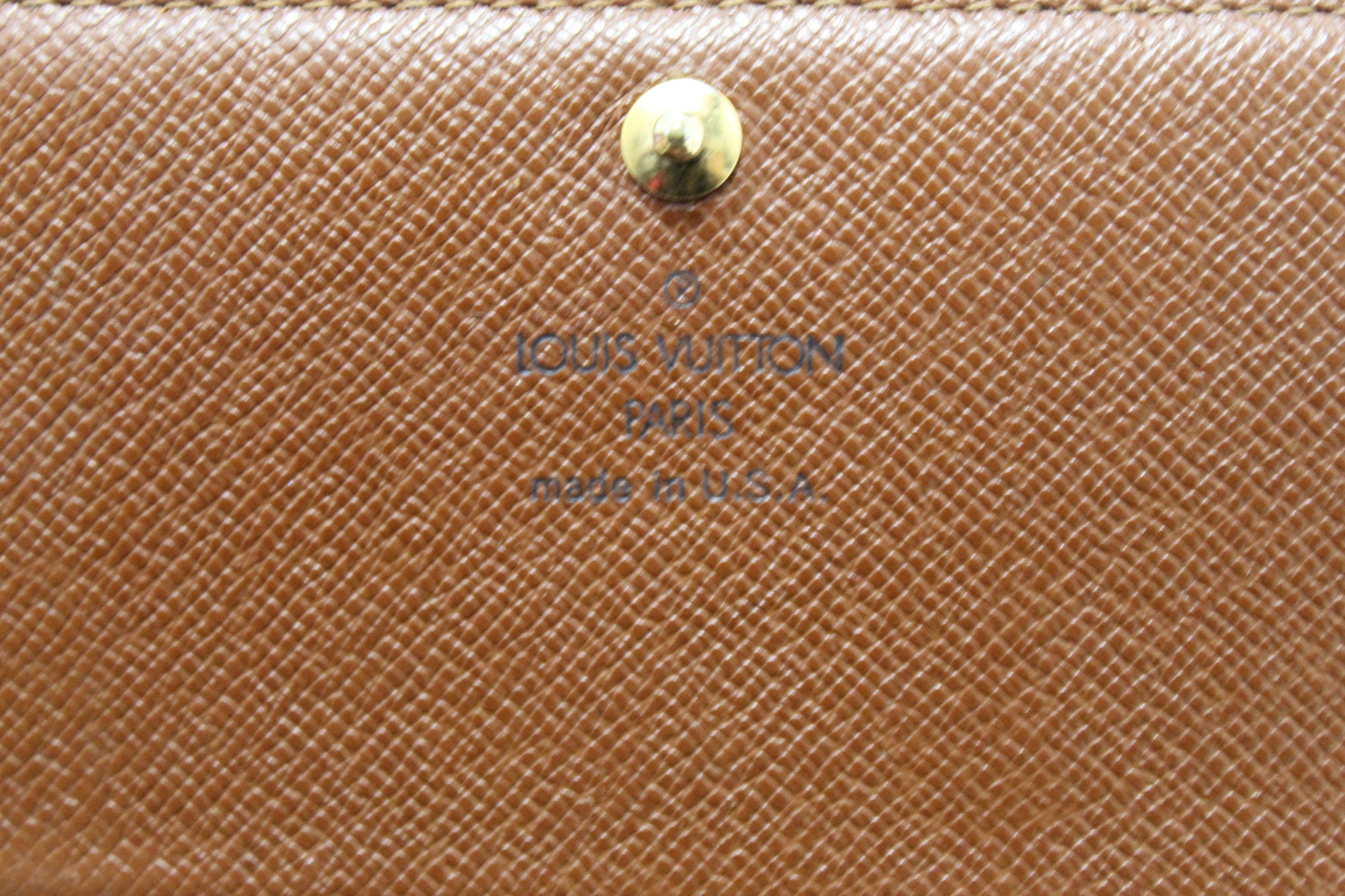 Authentic Louis Vuitton Classic Monogram Canvas Tresor Bifold Wallet