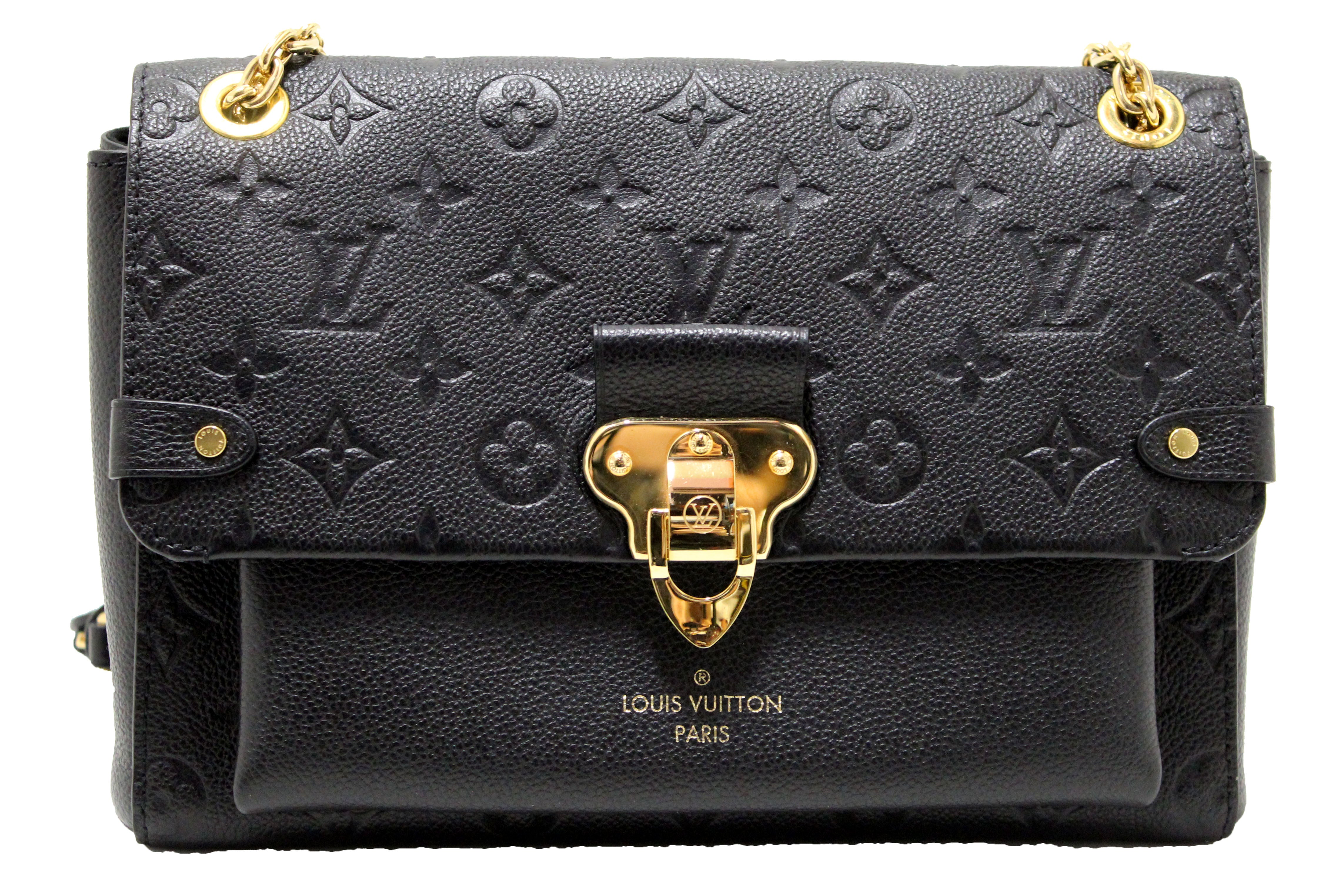 Authentic Louis Vuitton Black Monogram Empreinte Leather Vavin PM