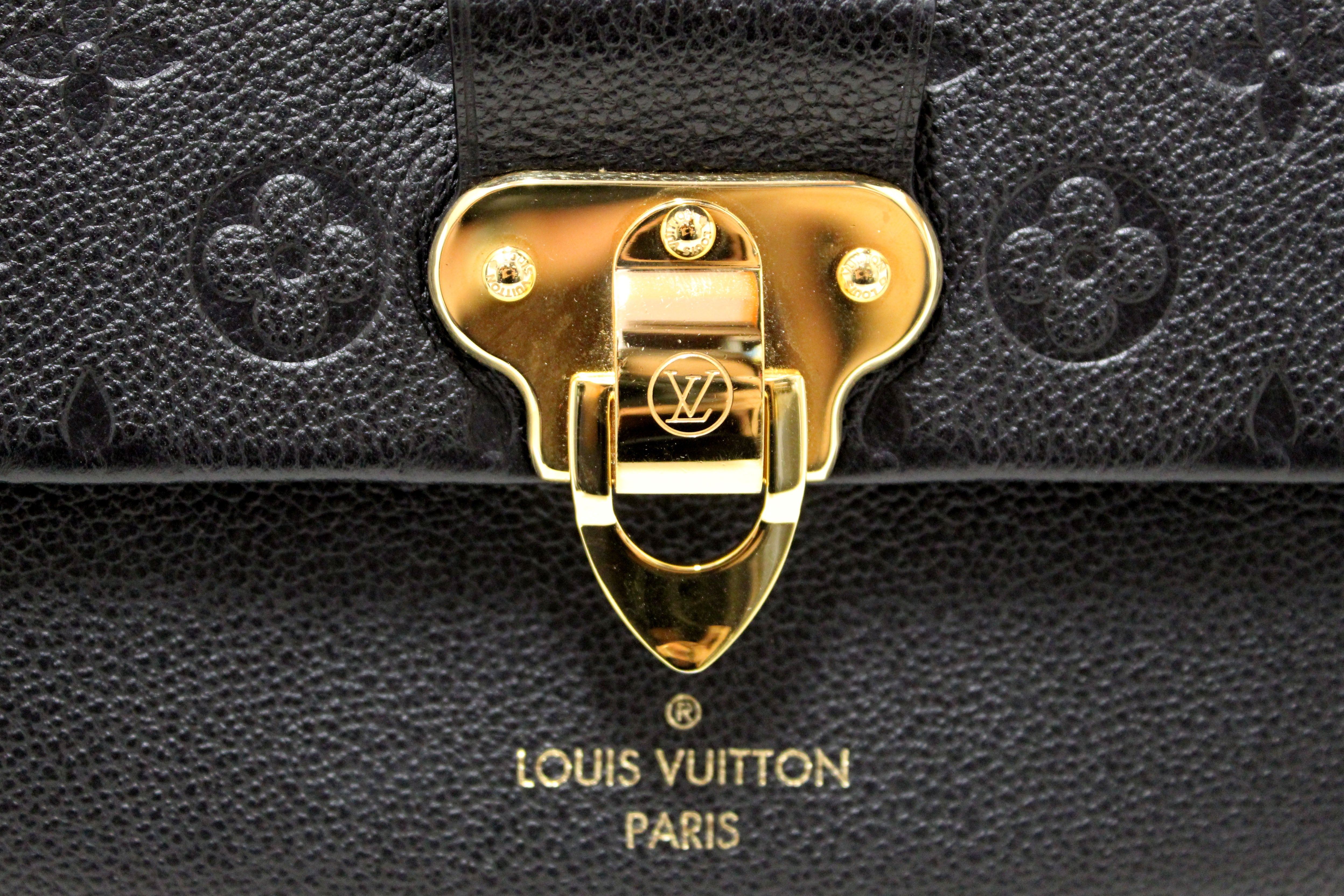 LOUIS VUITTON Vavin Monogram Empreinte Chain Wallet Black