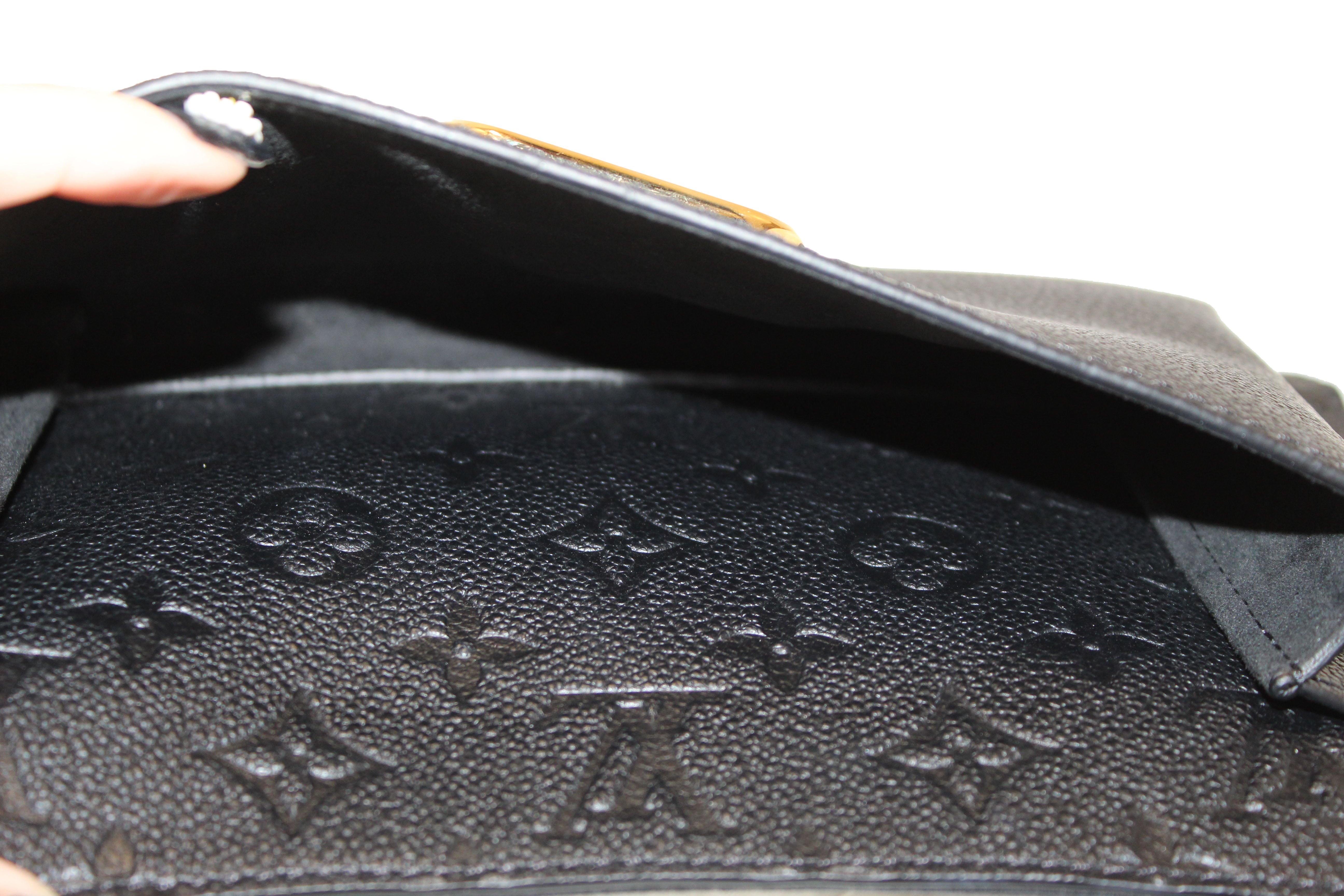 LOUIS VUITTON Vavin PM Monogram Empreinte Leather Shoulder Bag Black