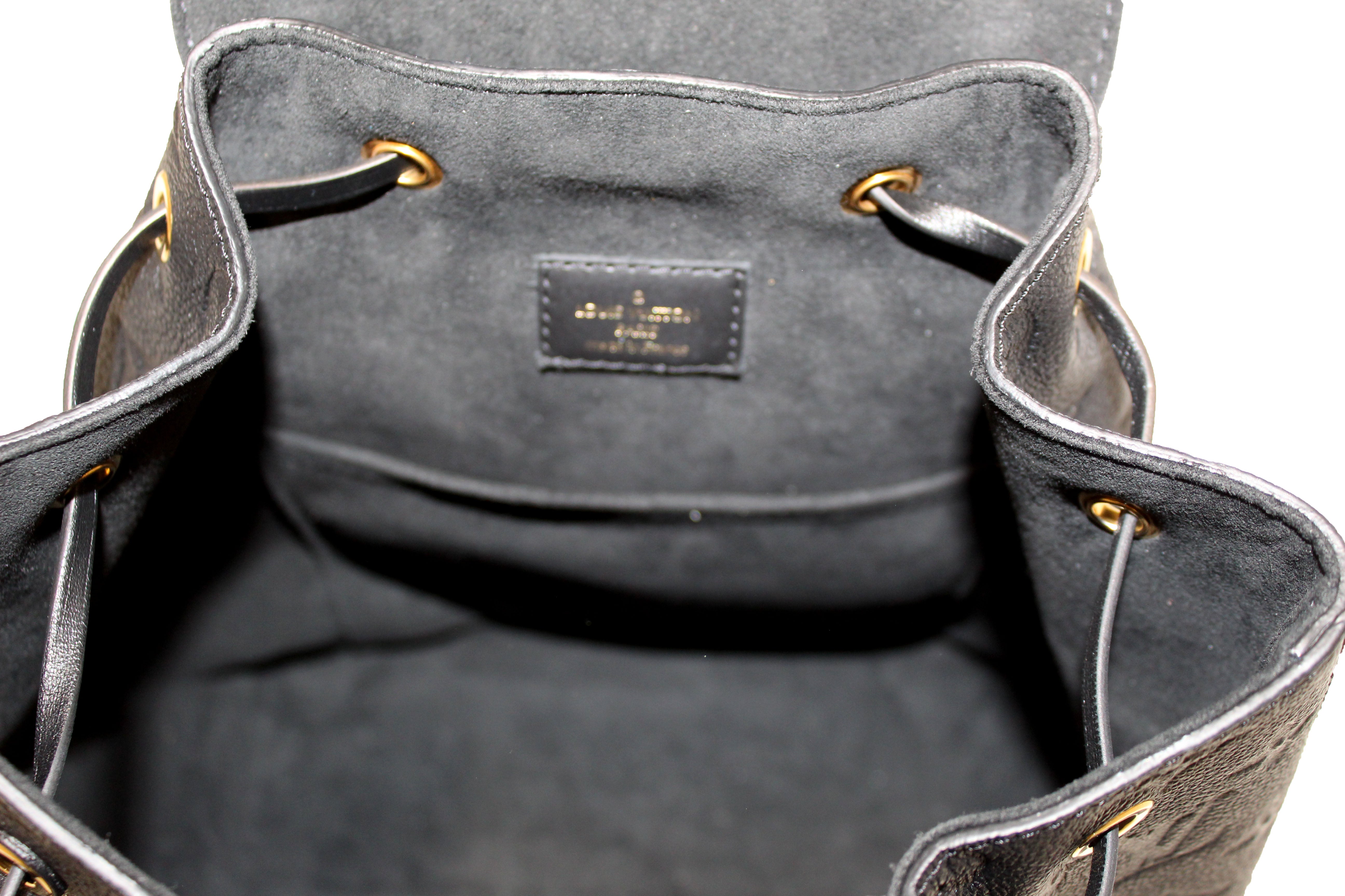 Louis Vuitton Montsouris Monogram Empreinte Embossed Leather Backpack Black