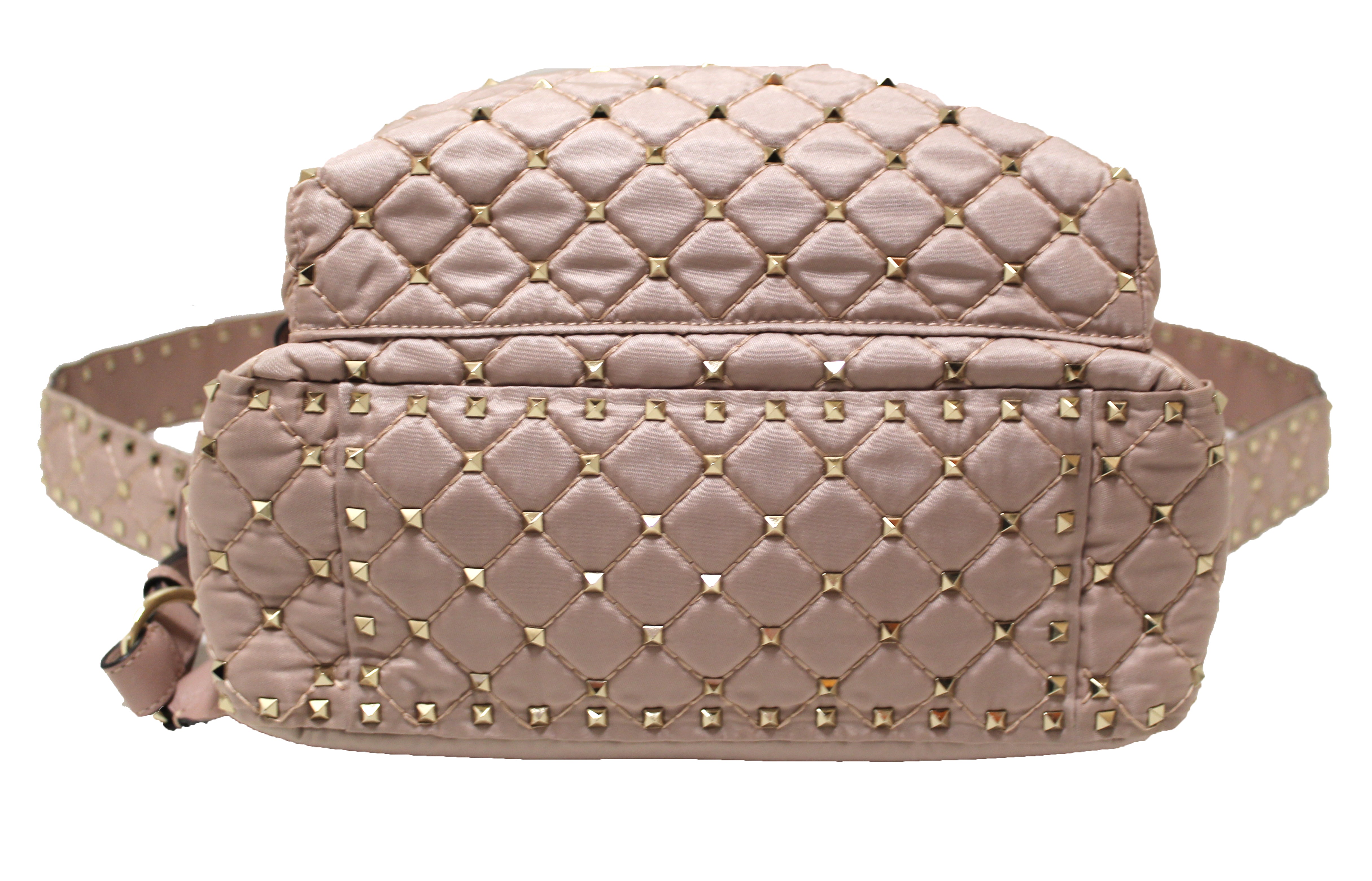 Pink Spiked Shell Backpack Authentic Valentino Pale Pink Nylon Rockstud Spike Backpack – Paris ...