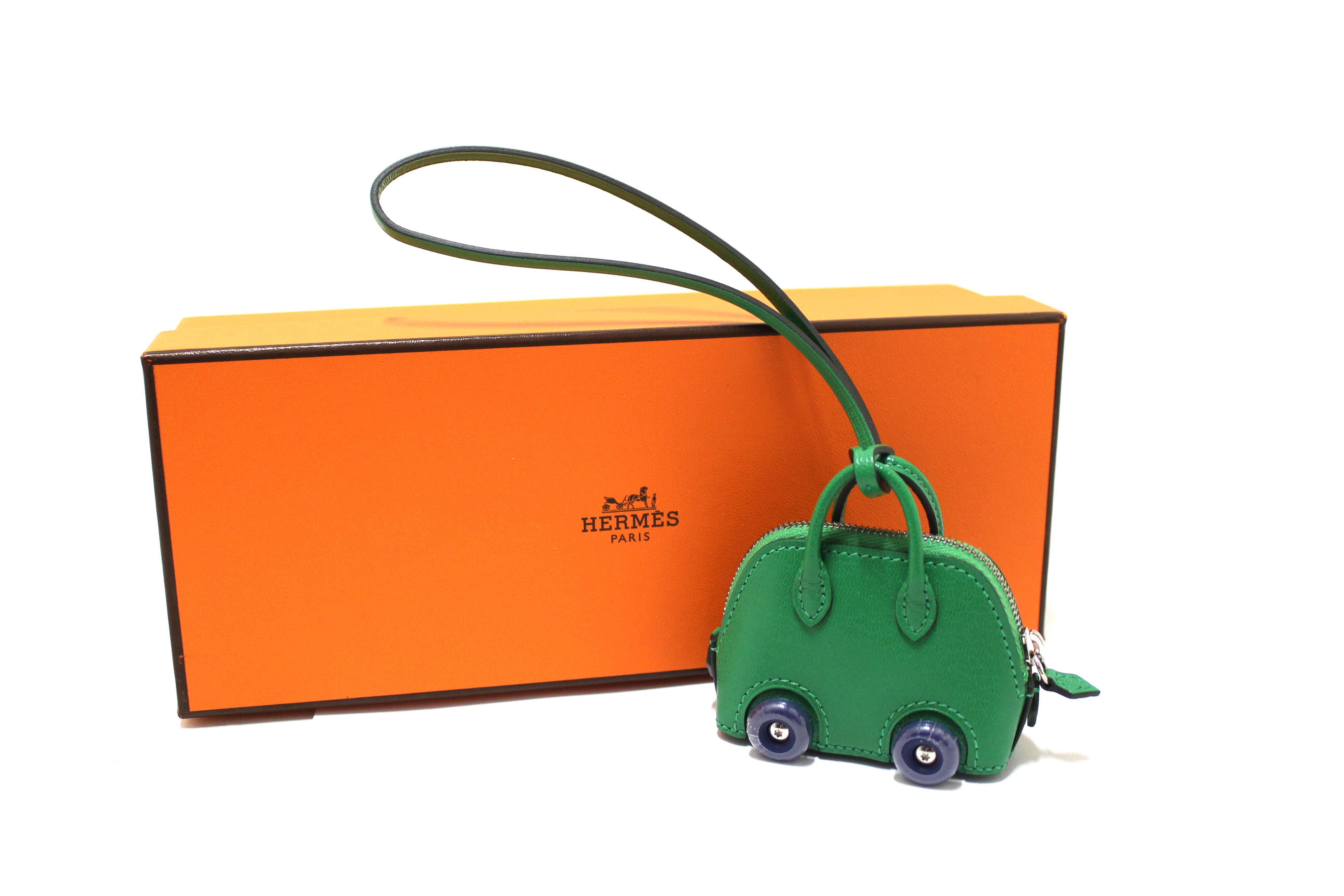 Authentic Hermes Green Bolide on Wheels Bag Strap Charm