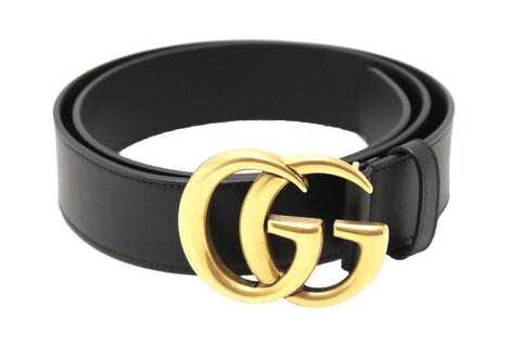 Authentic Gucci 2015 Re-Edition Wide Black Smooth Leather Belt Size 95