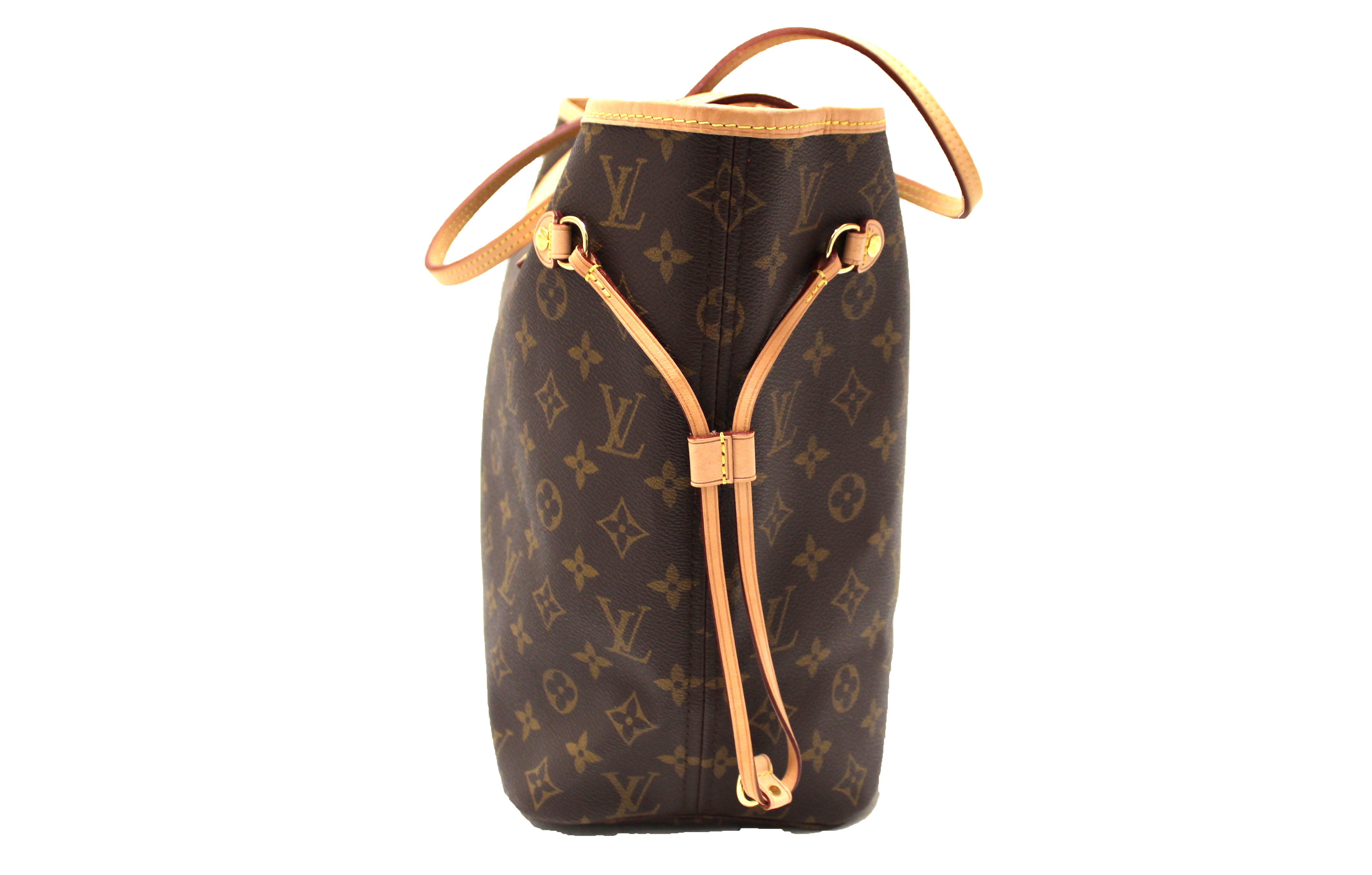 Authentic Louis Vuitton Classic Monogram Canvas Neverfull MM Shoulder Tote