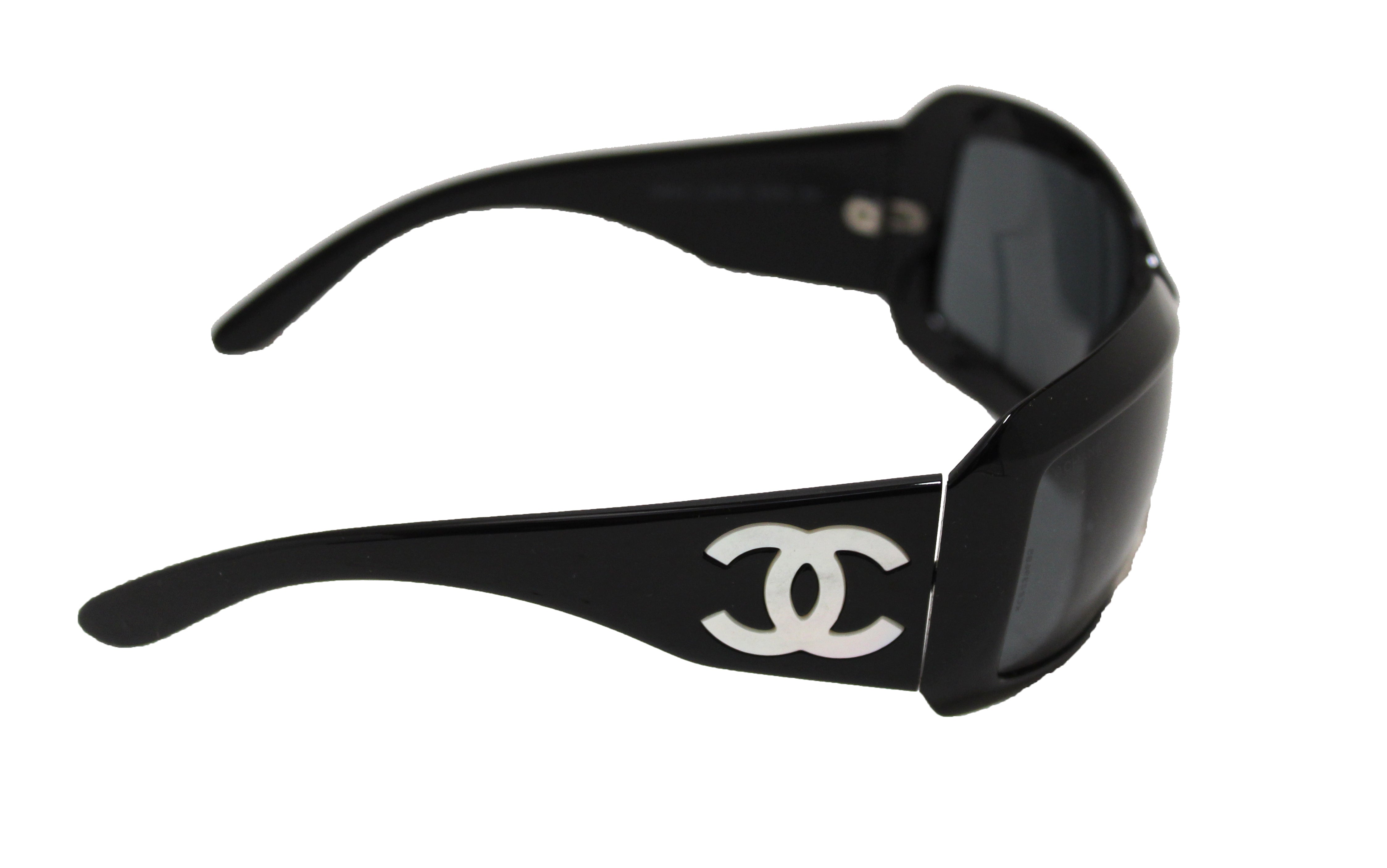 Chanel Black Mother of Pearl Sunglasses 5076-H - Yoogi's Closet