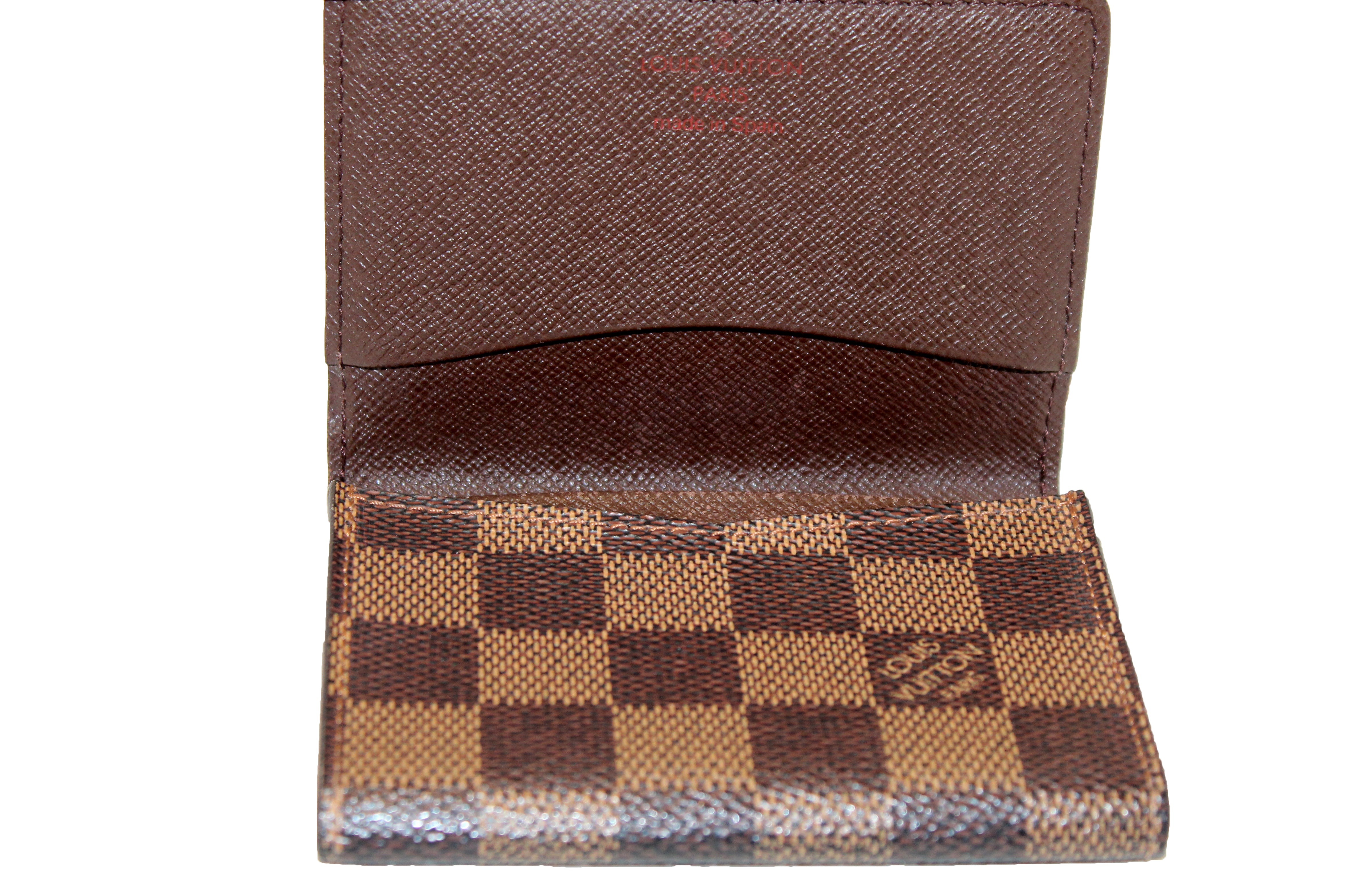 Louis Vuitton Damier Ebene Card Holder Brown For Women