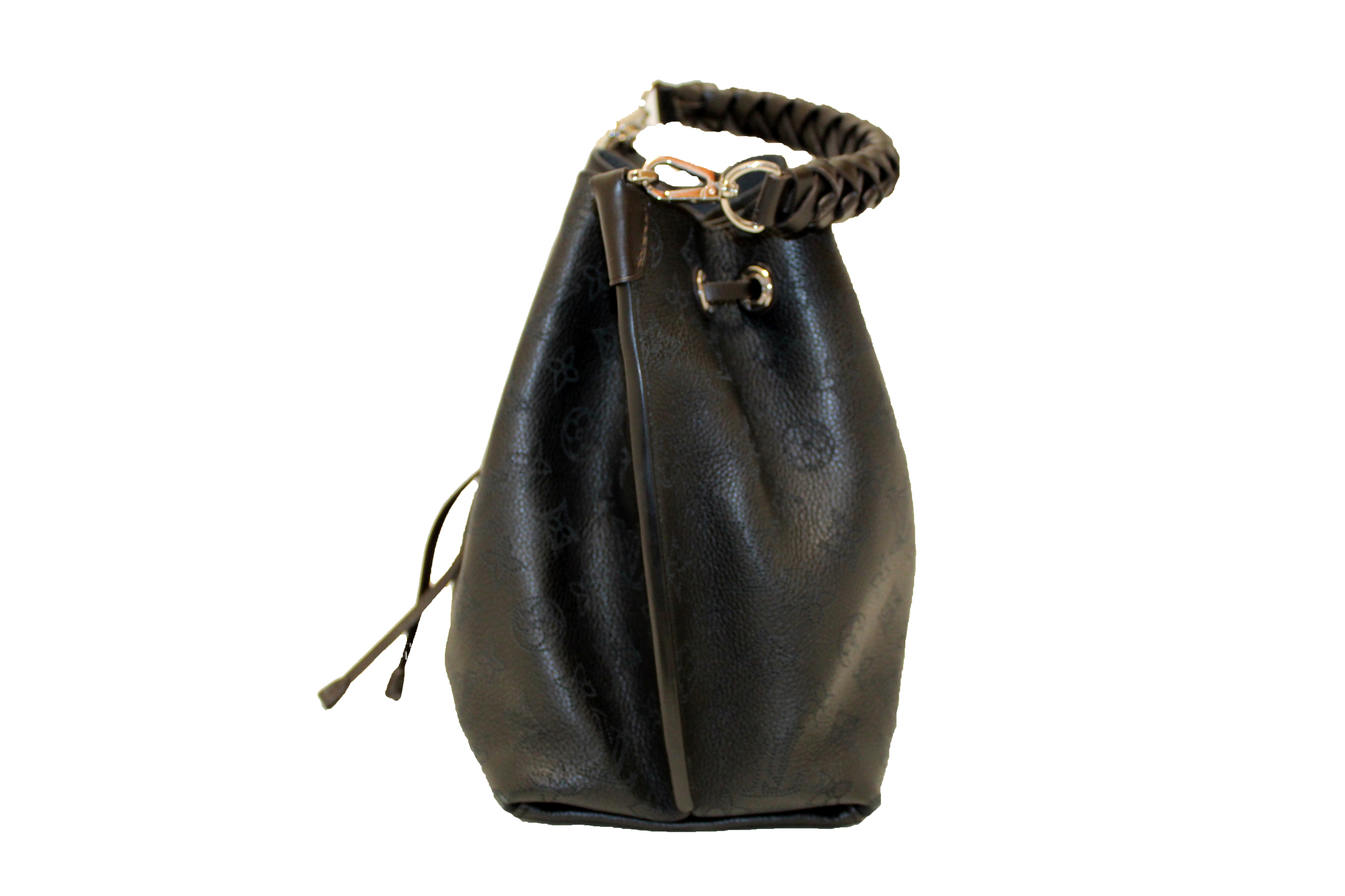 Louis Vuitton LV Women Muria Bucket Bag Black Mahina Perforated