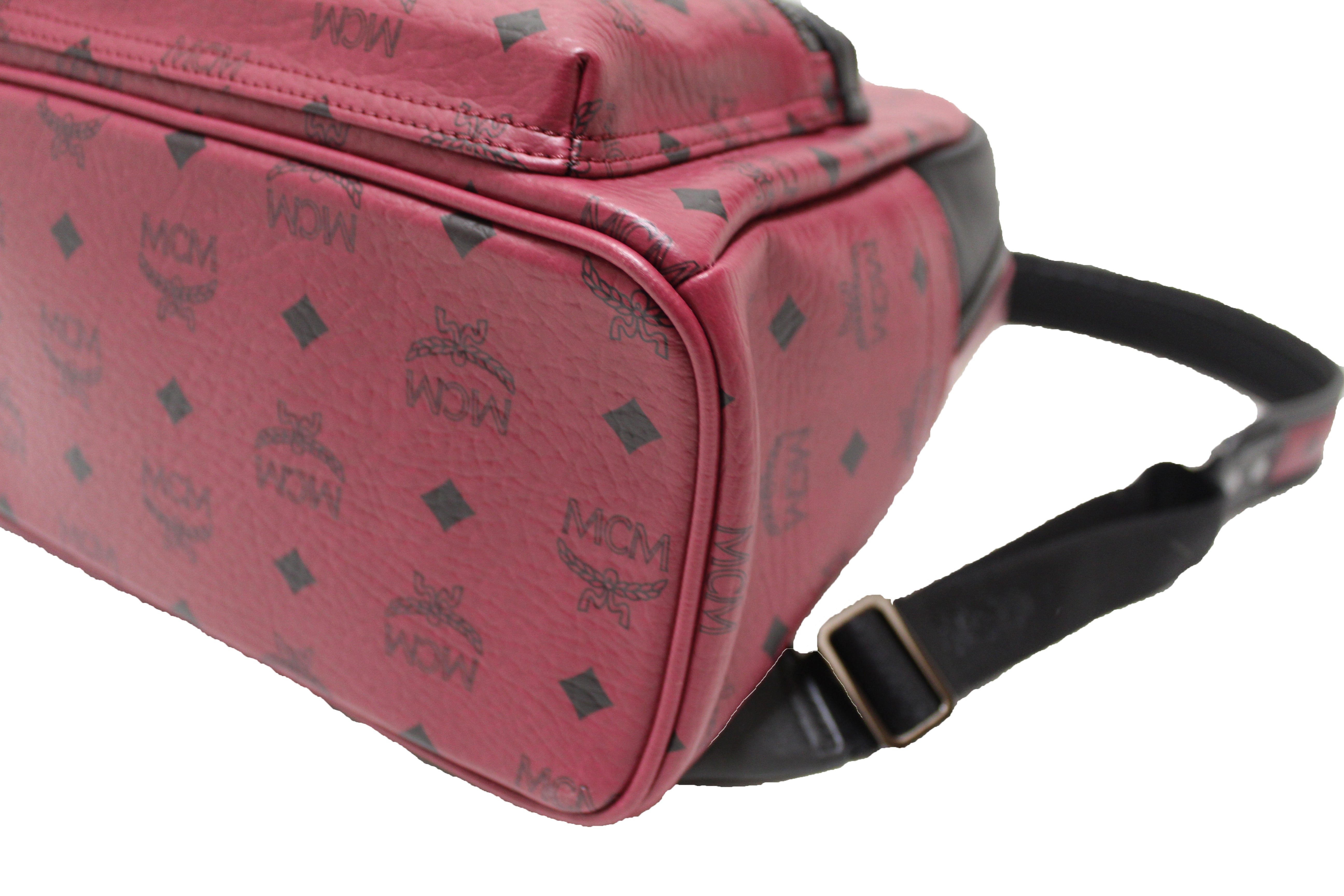 authentic mcm mini backpack Authentic MCM Burgundy Stark Visetos Small Backpack – Paris Station Shop