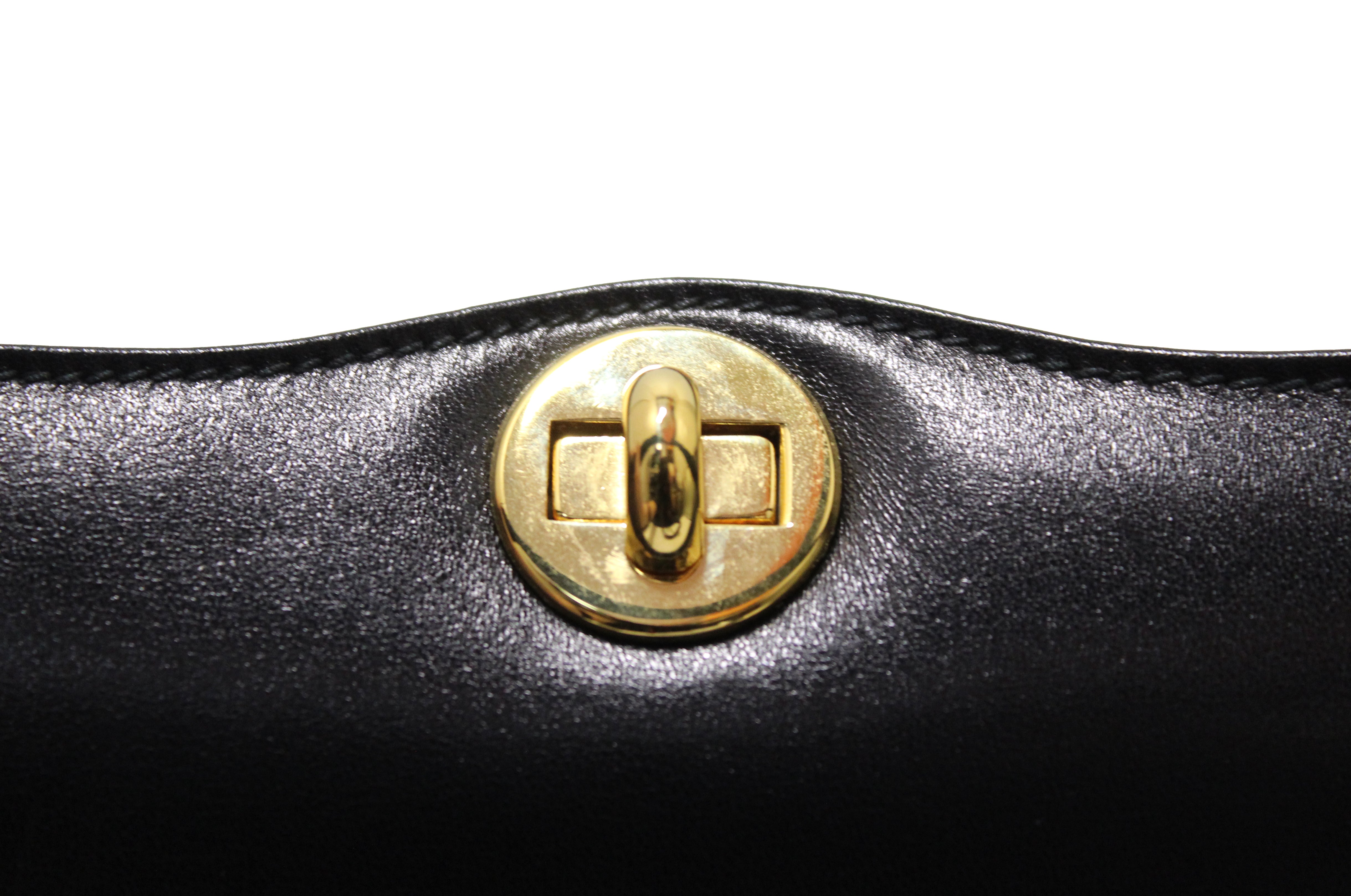 Authentic Gucci Black Vintage Leather Handbag