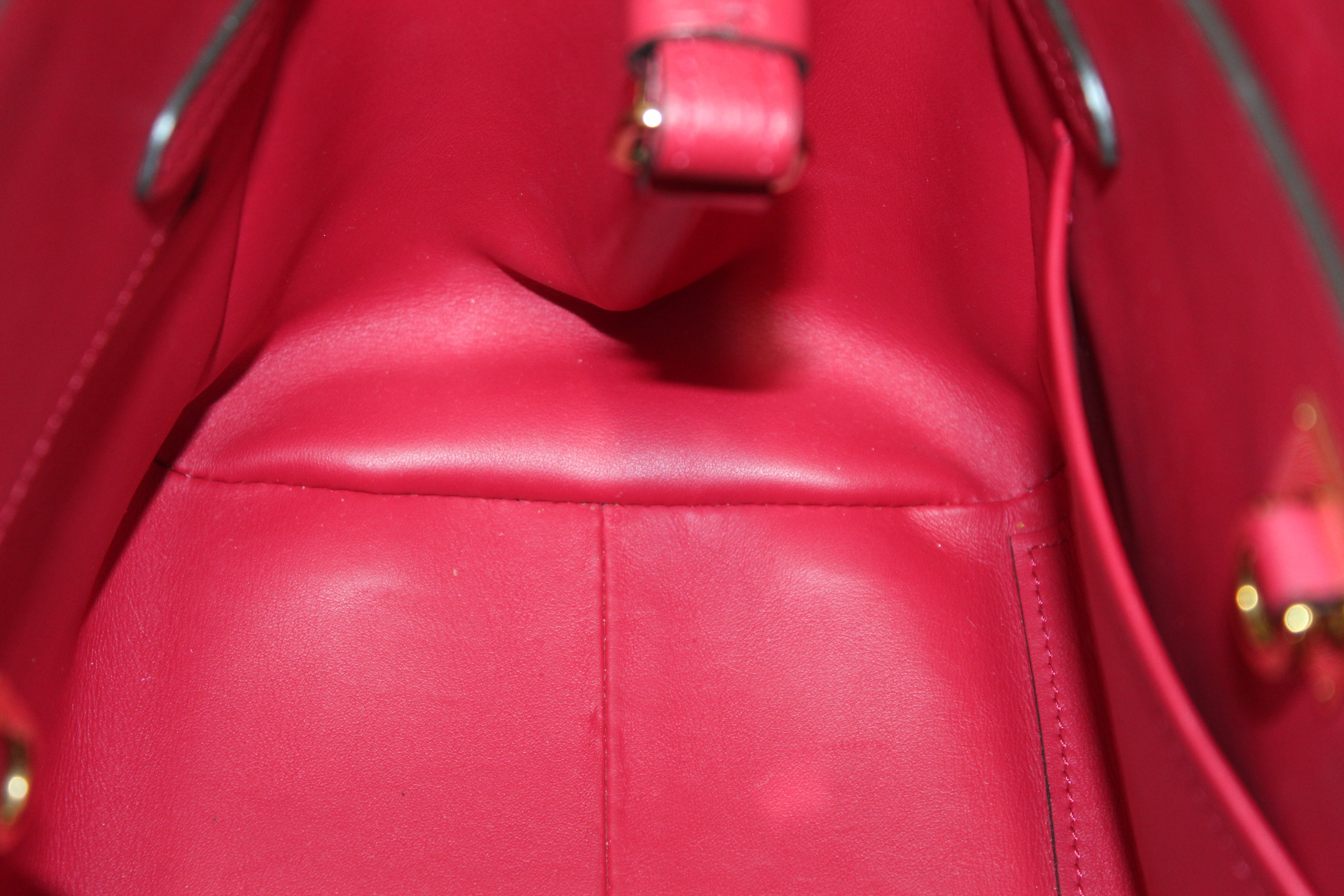 LOUIS VUITTON Authentic Red W Veau PM Cashmere Leather Tote Handbag FL1114