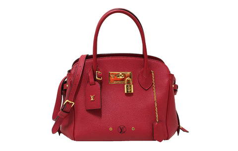 Authentic Louis Vuitton Carmine Red Leather Veau Nuage Milla PM Bag