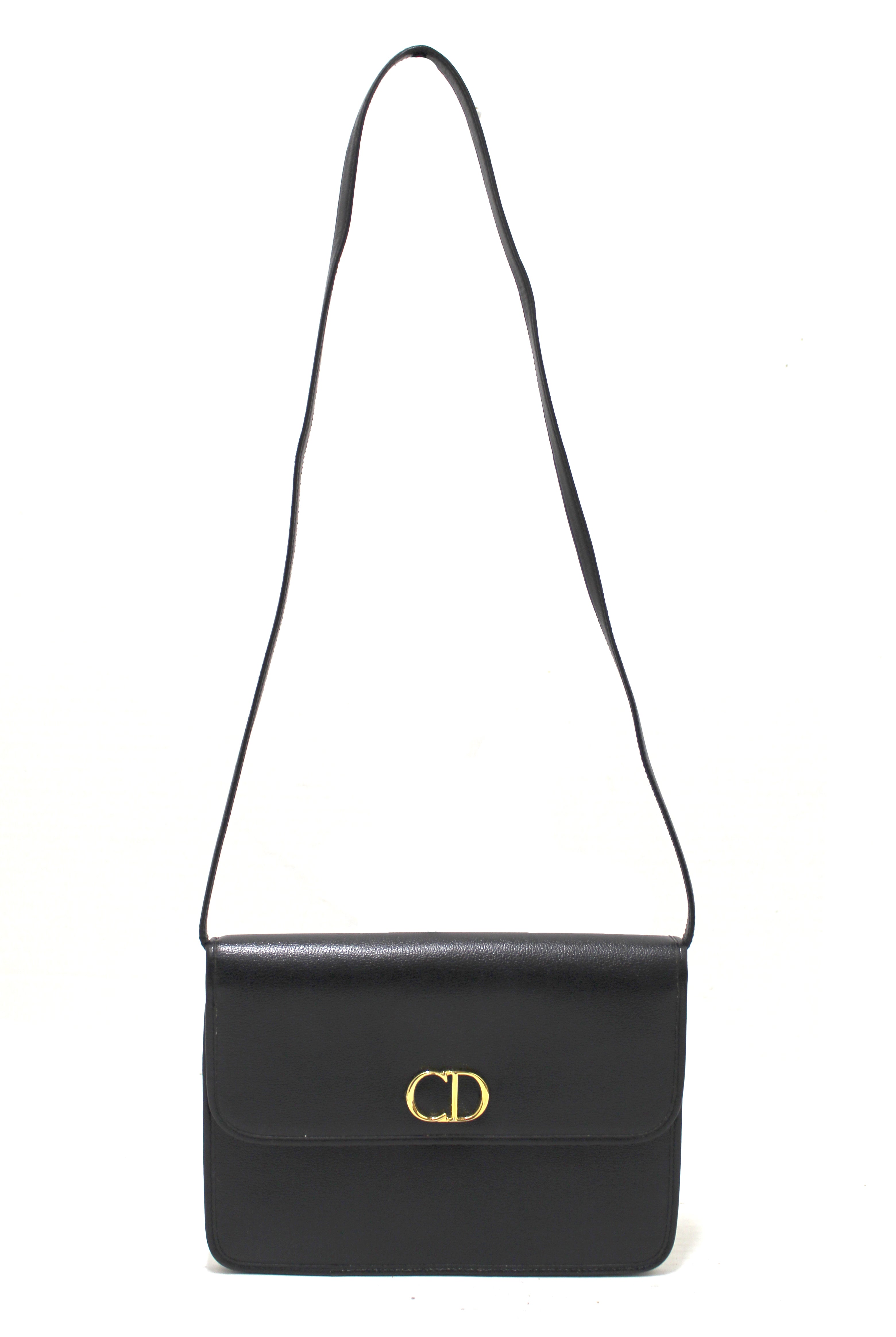 Authentic Christian Dior Vintage Black Crossbody Messenger Bag