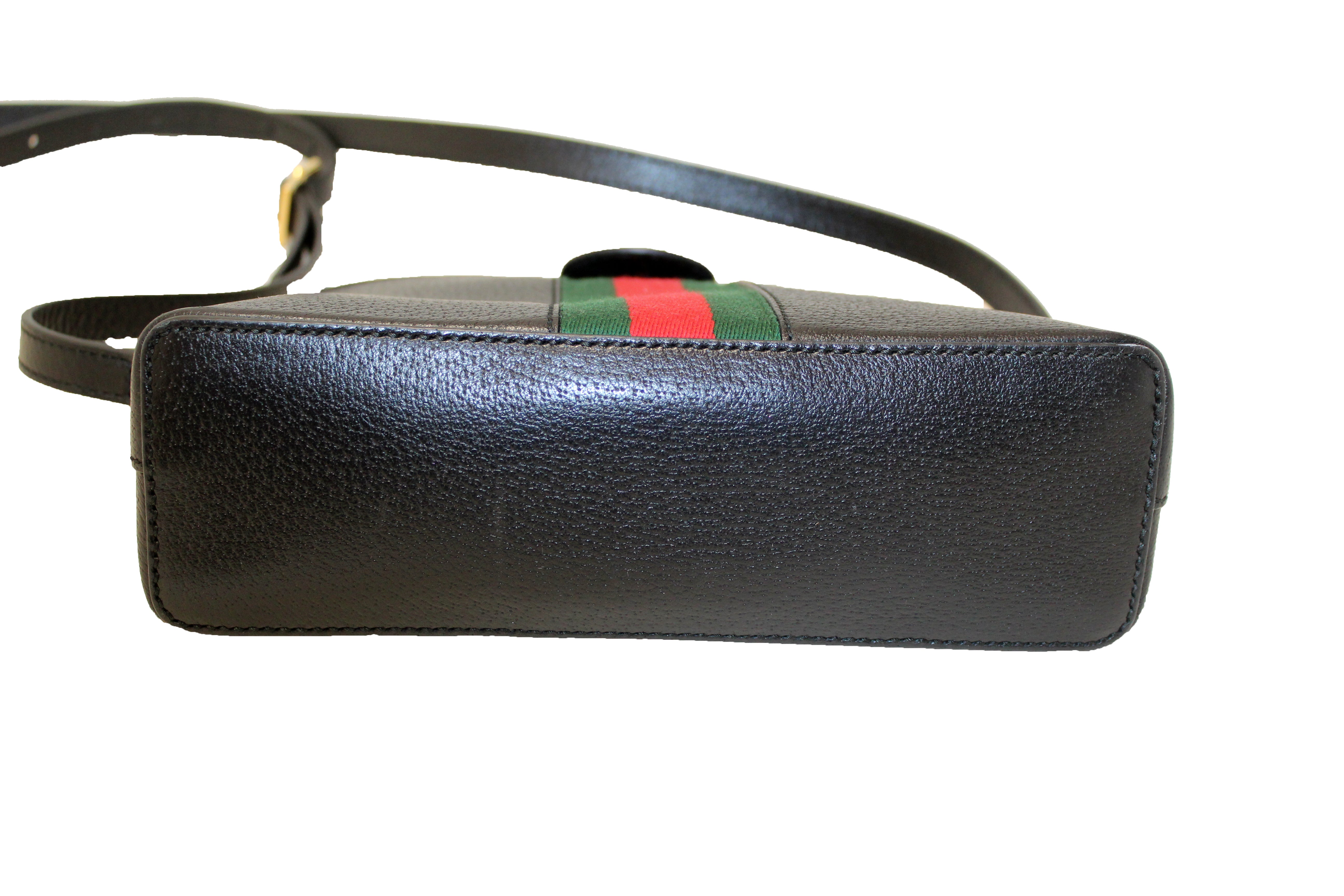 GUCCI Ophidia GG Small Shoulder Bag in Black Leather