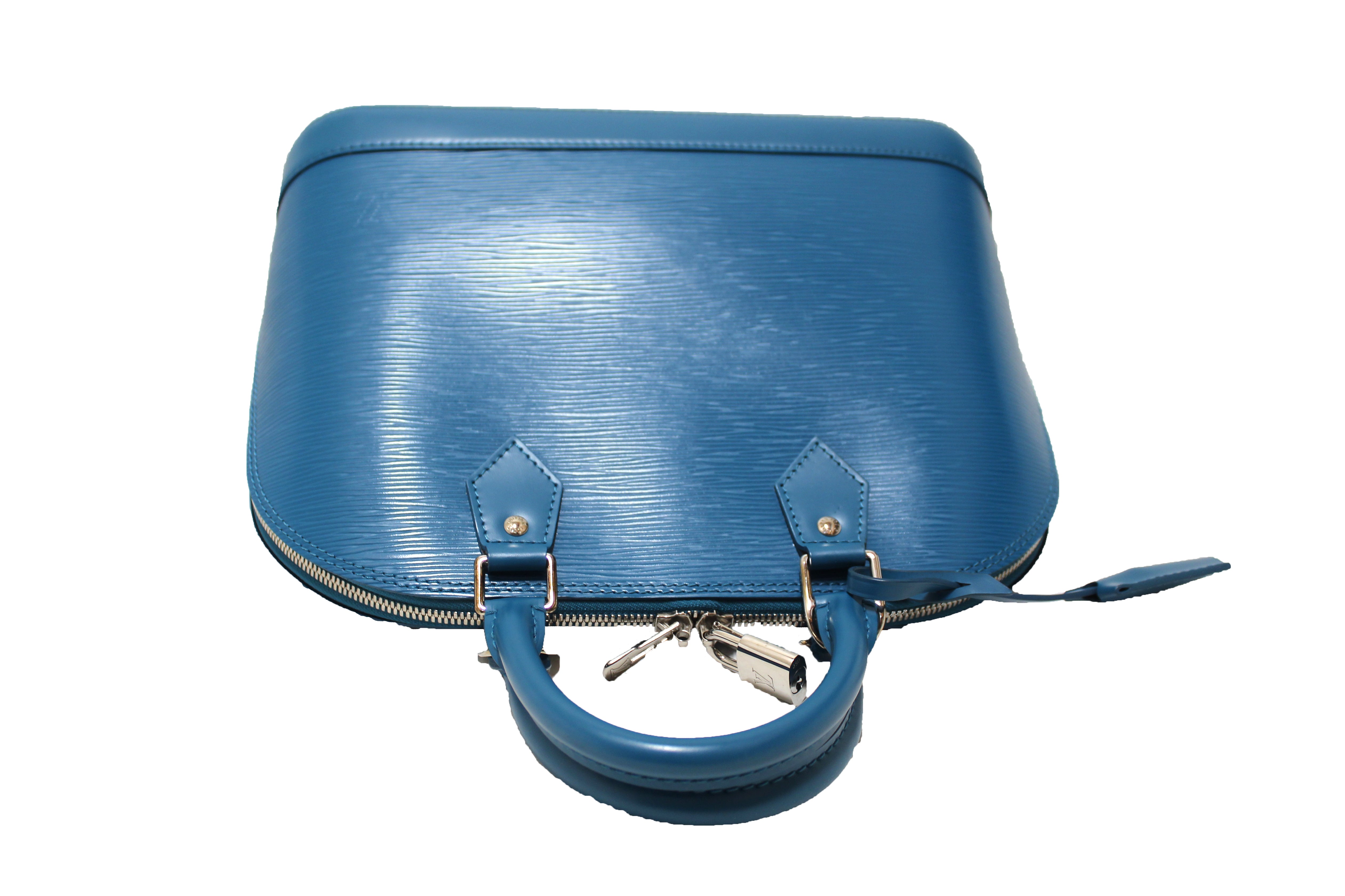 Alma PM Top handle bag in Epi leather, Silver Hardware