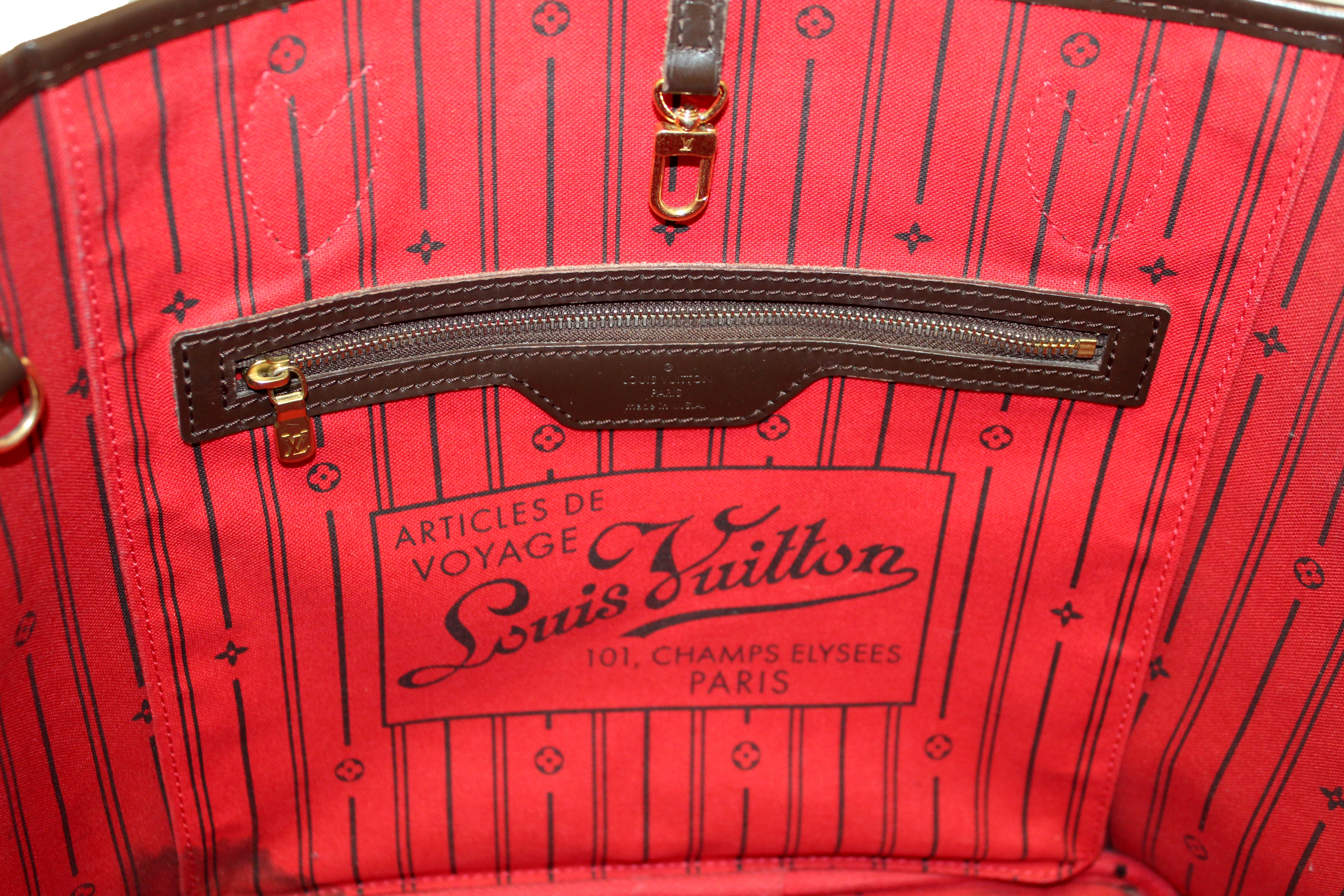 Authentic Louis Vuitton Damier Ebene Neverfull mm Shoulder Bag