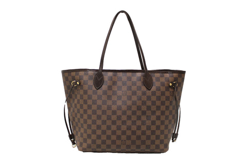 Authentic Louis Vuitton Damier Ebene Neverfull MM Shoulder Bag