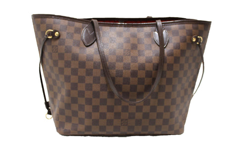 Authentic Louis Vuitton Damier Ebene Neverfull MM Shoulder Bag