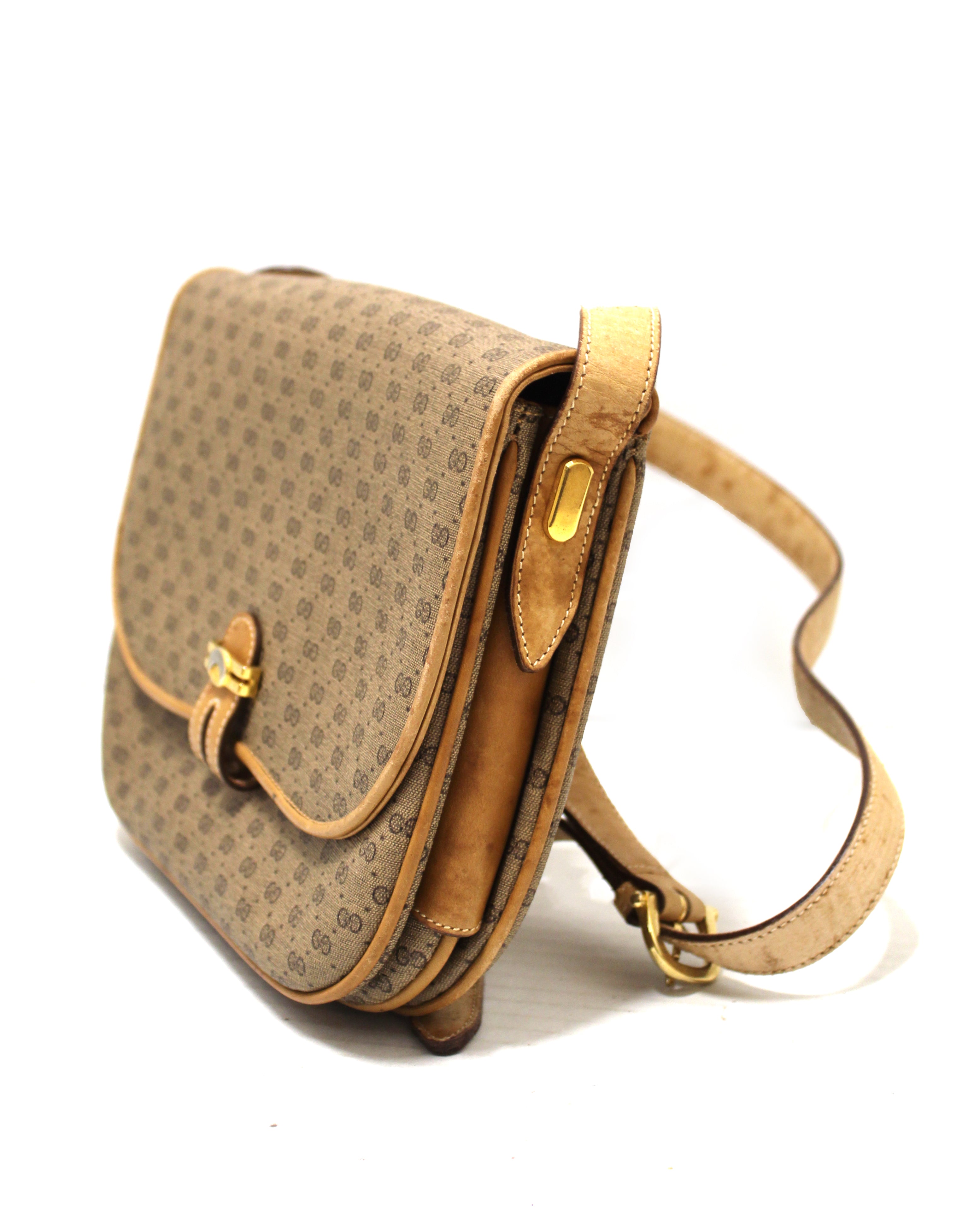 Gucci Plus Vintage Bag Purse Brown Guccissima Small Shoulder Crossbody  Zippered