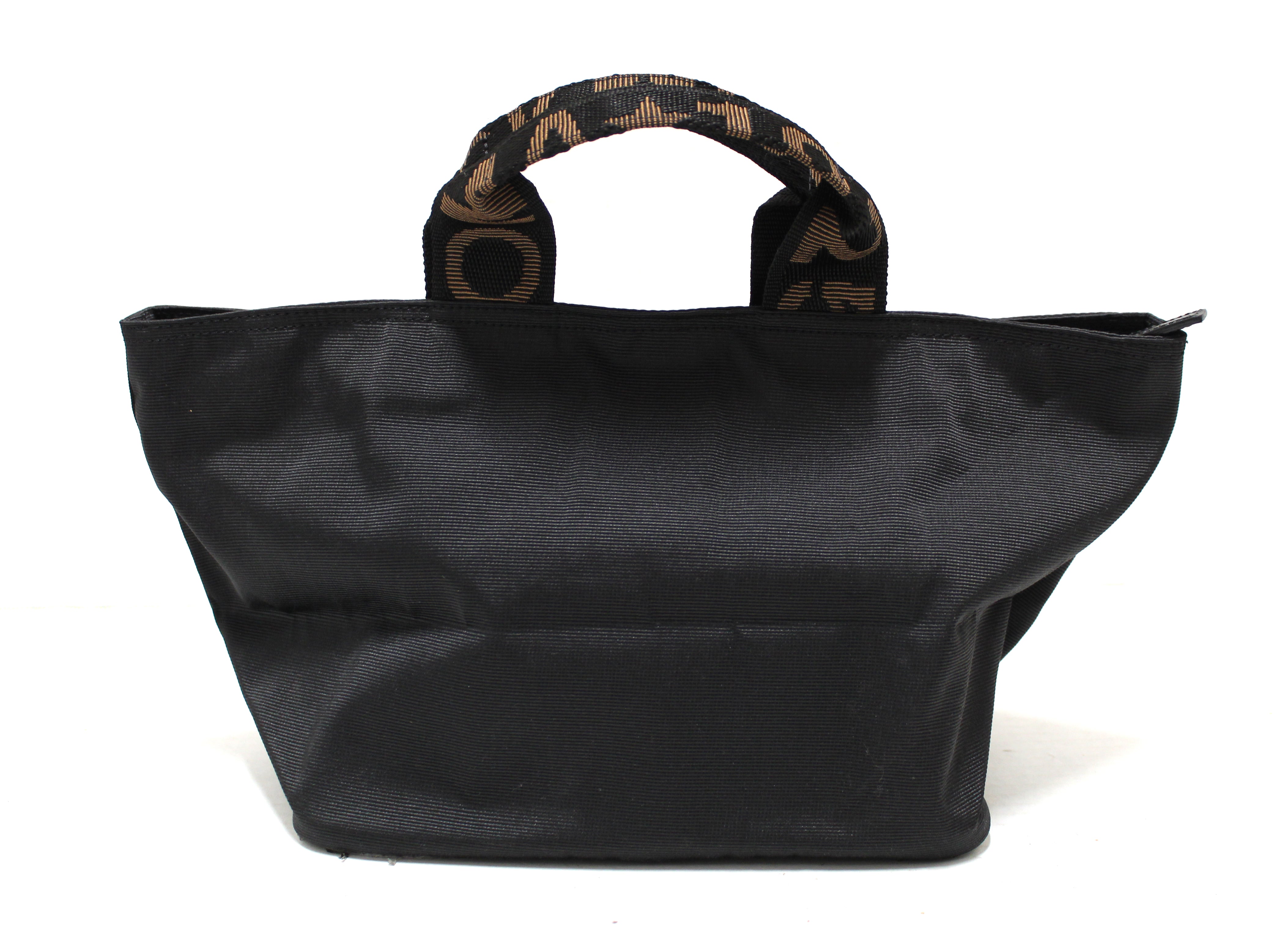 Authentic Fendi Black Fabric Square Tote handbag