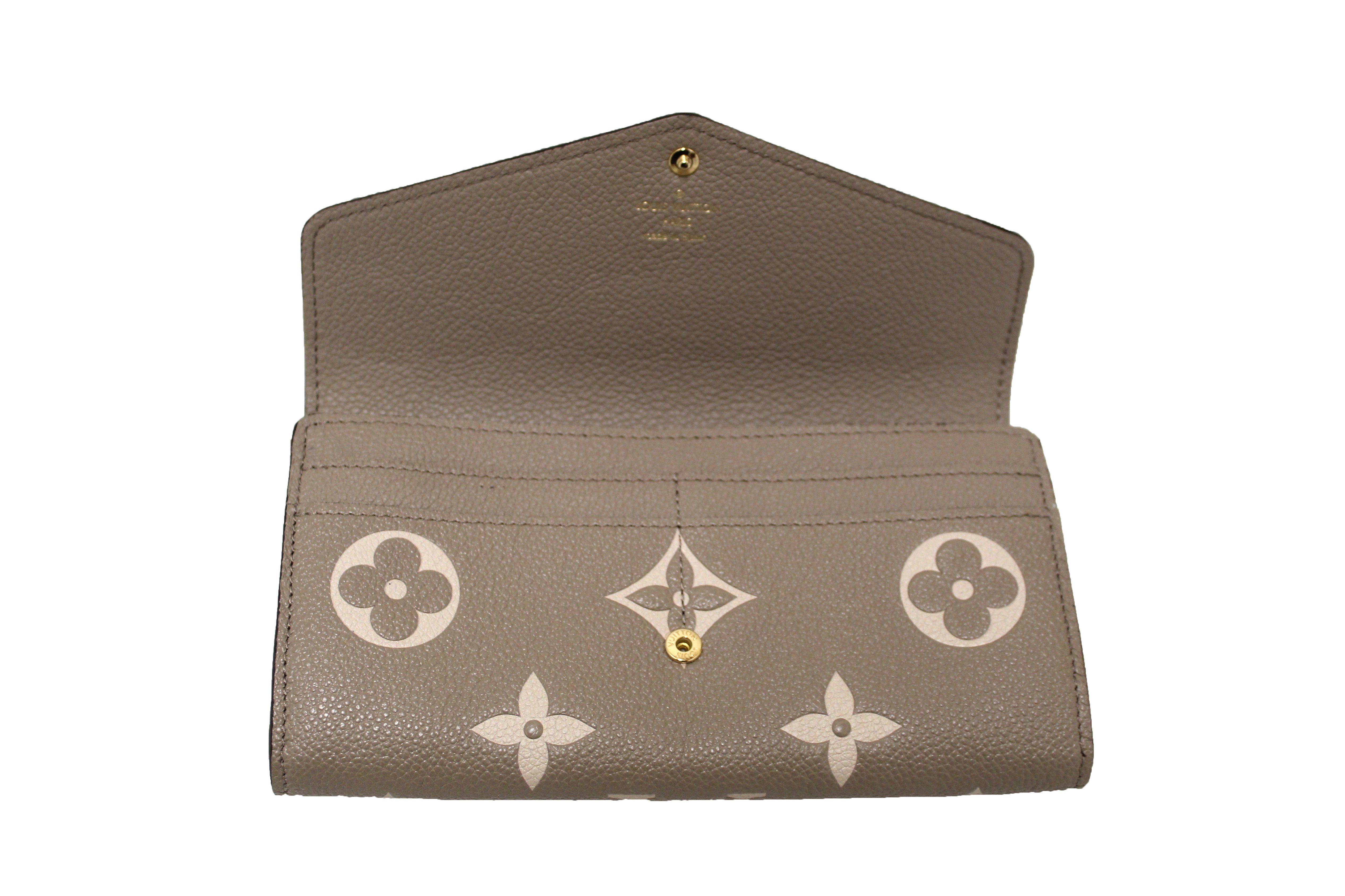 Louis Vuitton Cream Monogram Empreinte Leather Sarah Wallet