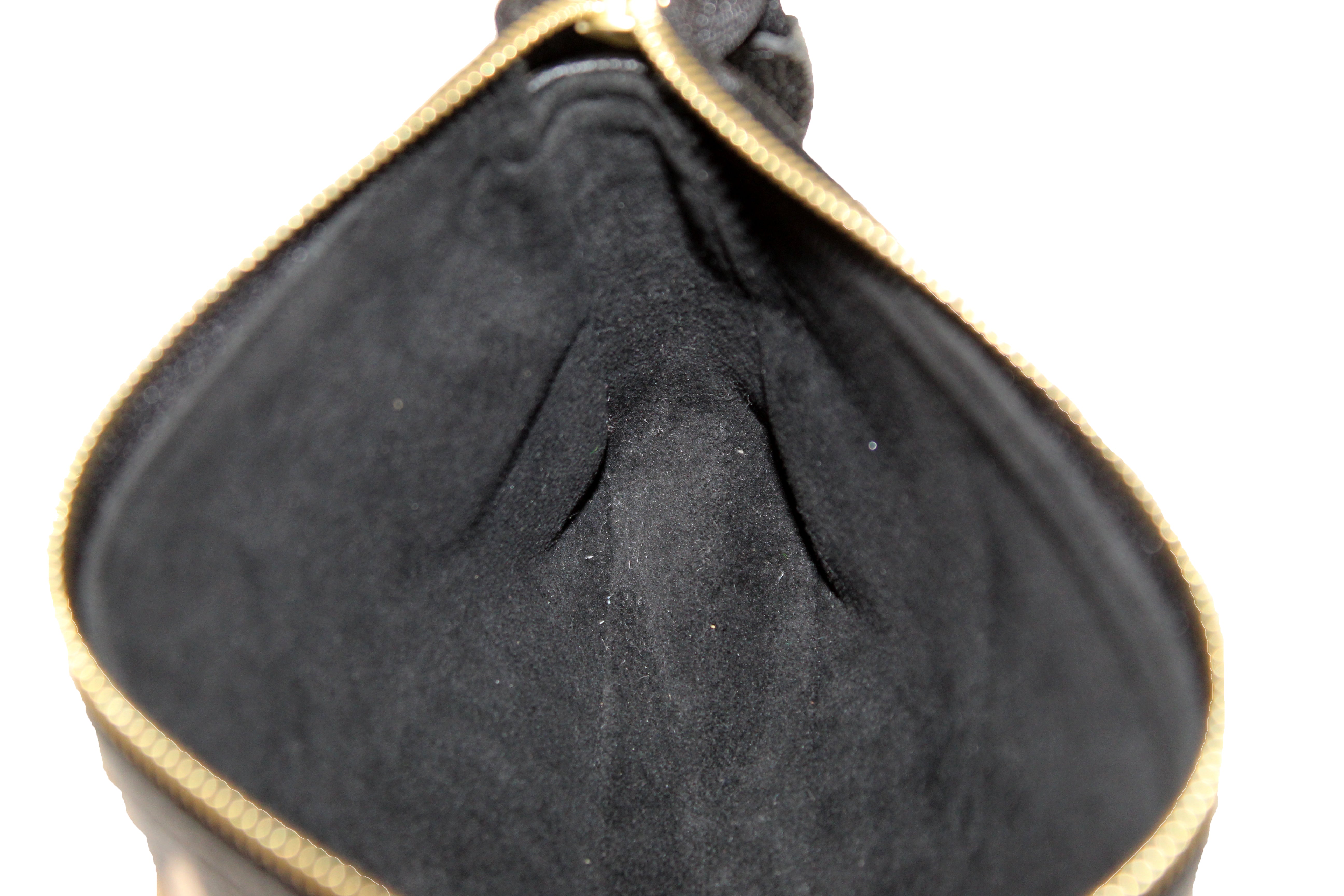 Louis Vuitton Mini Pochette Accessoires Bicolore Black Beige Monogram Empreinte