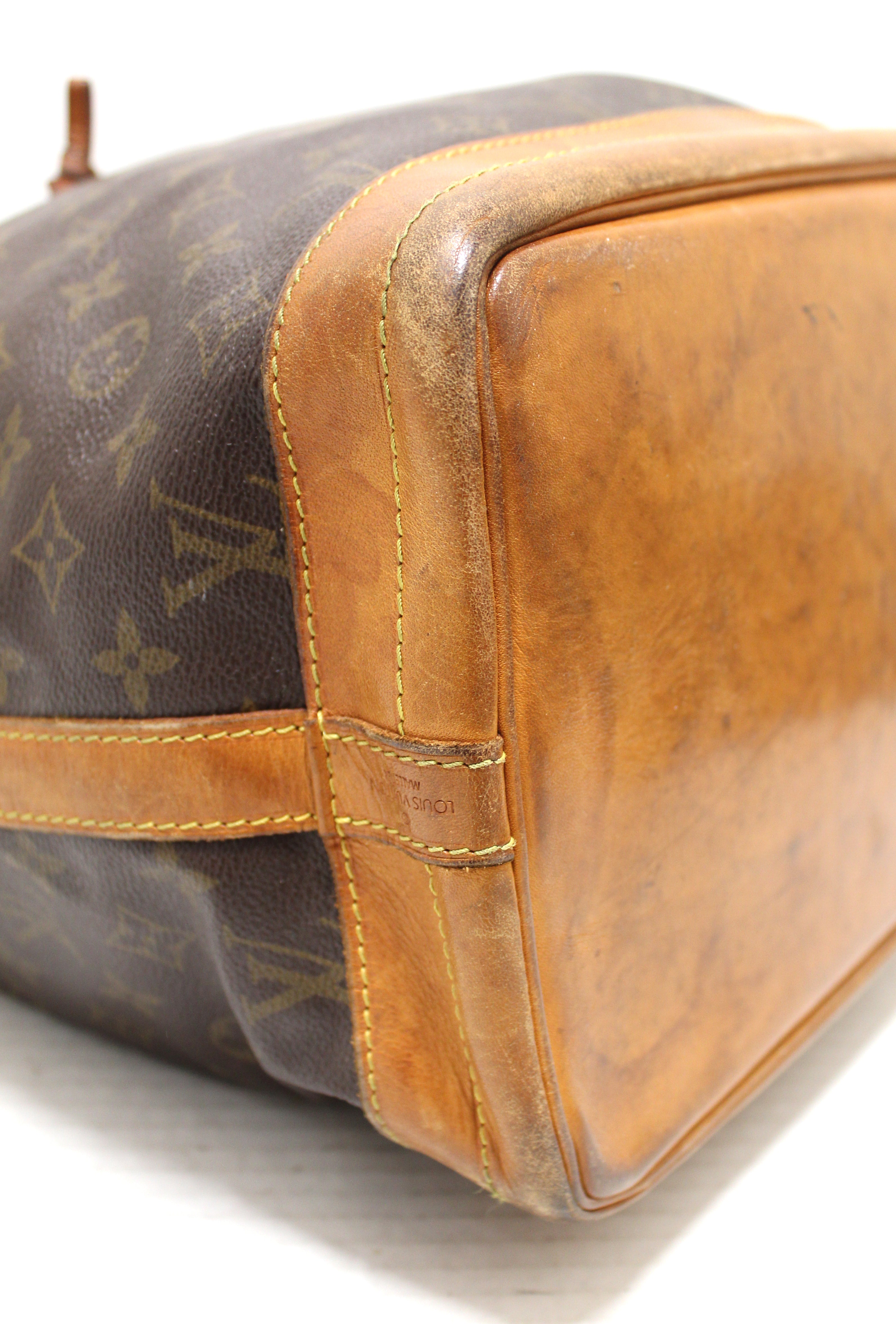 Authentic Louis Vuitton Classic Monogram Large Noe Drawstring Shoulder Bag
