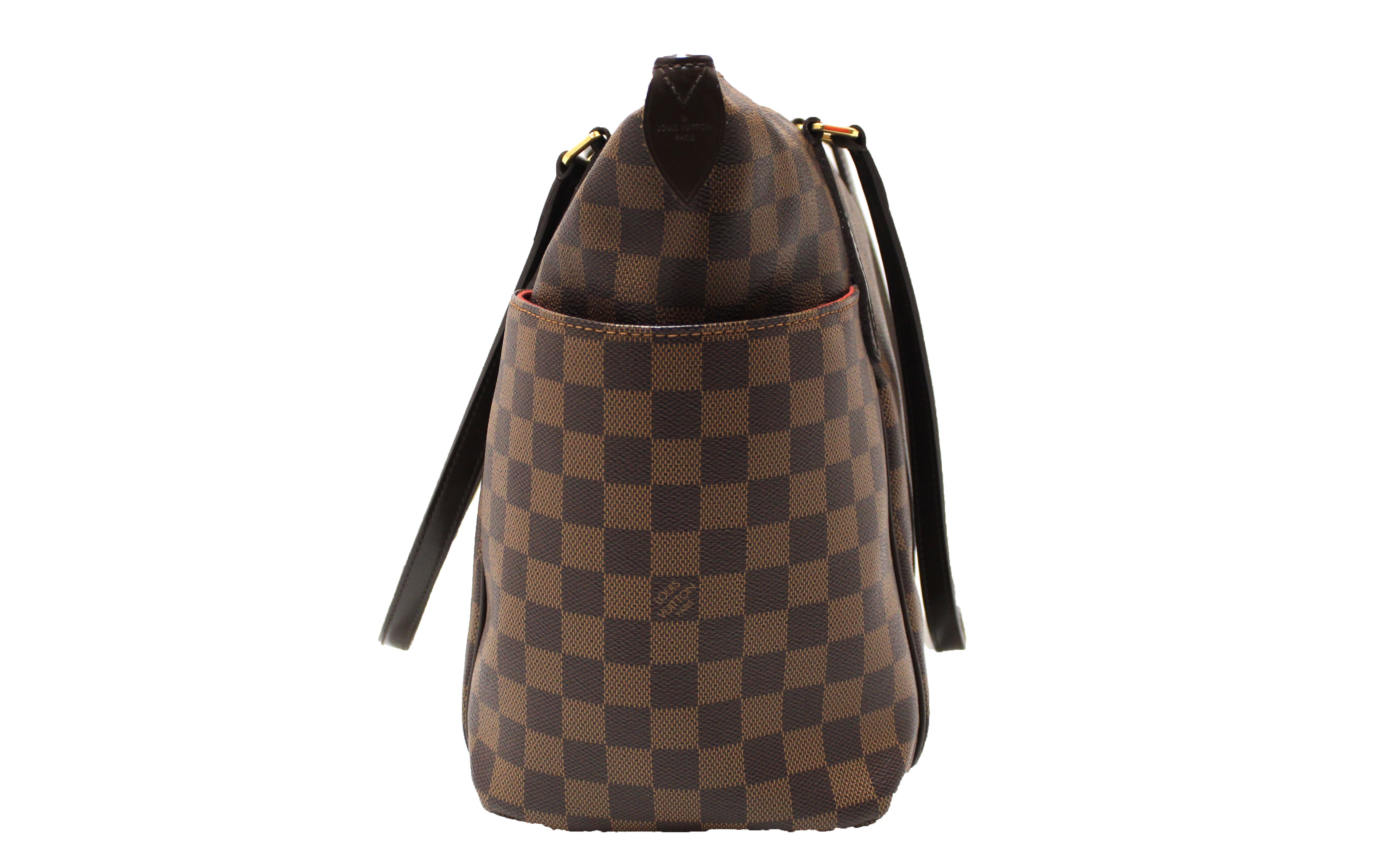 Authentic Louis Vuitton Damier Ebene Canvas Totally MM Tote Shoulder Bag