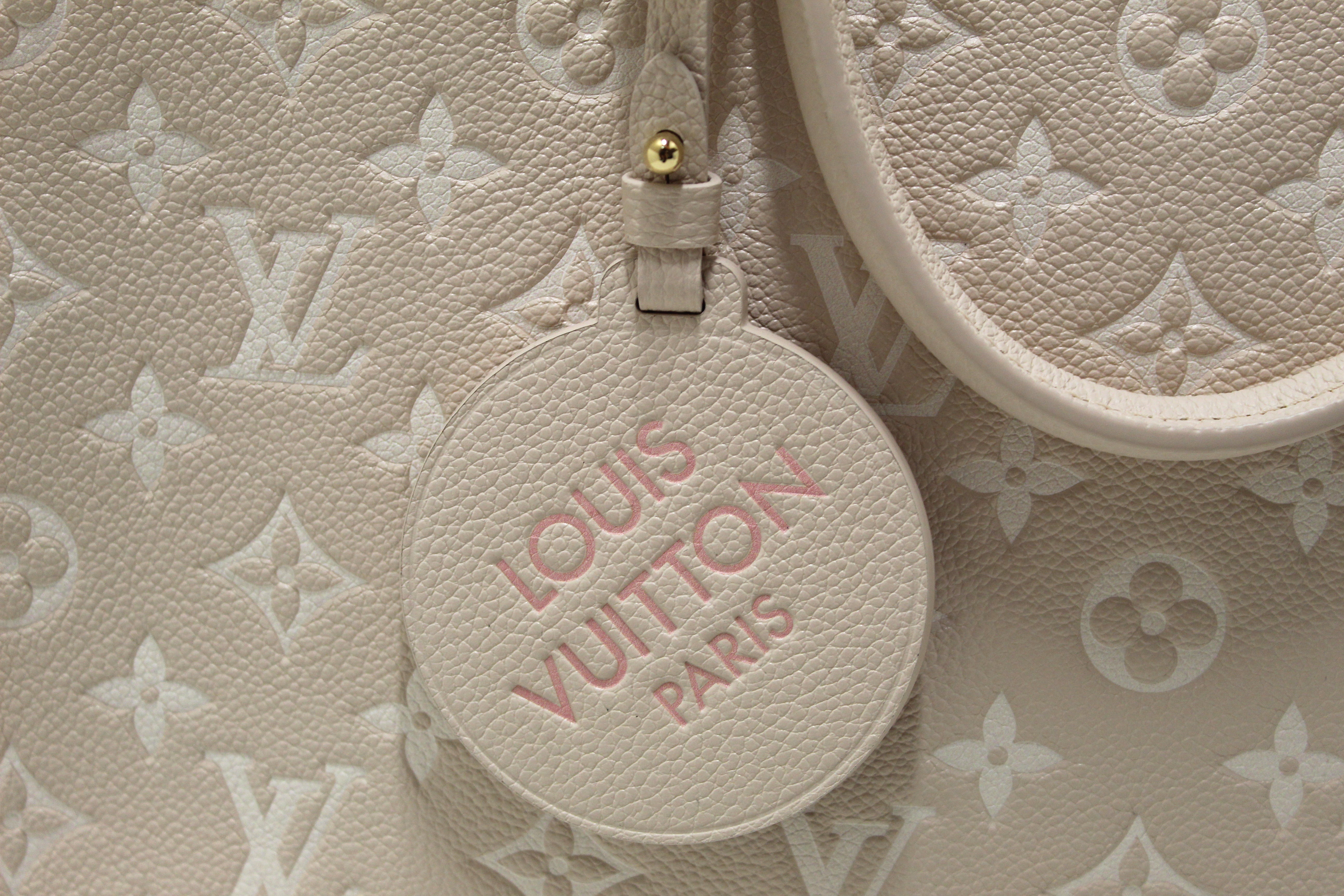 Authentic NEW Louis Vuitton Rose Beige Monogram Empreinte Cowhide
