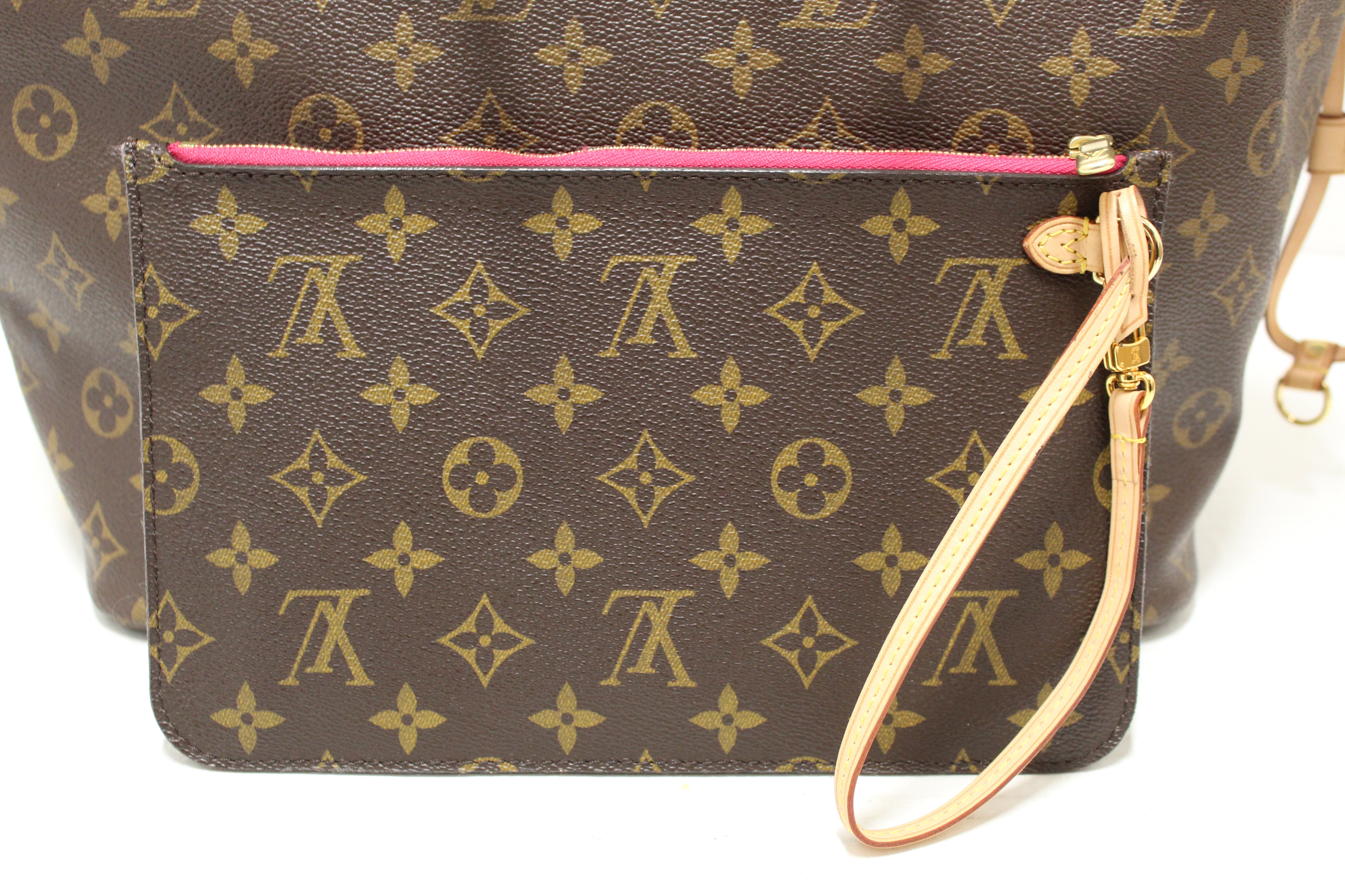 RARE😍Authentic Limited LOUIS VUITTON Neverfull MM V Grenade Fuchsia TOTE