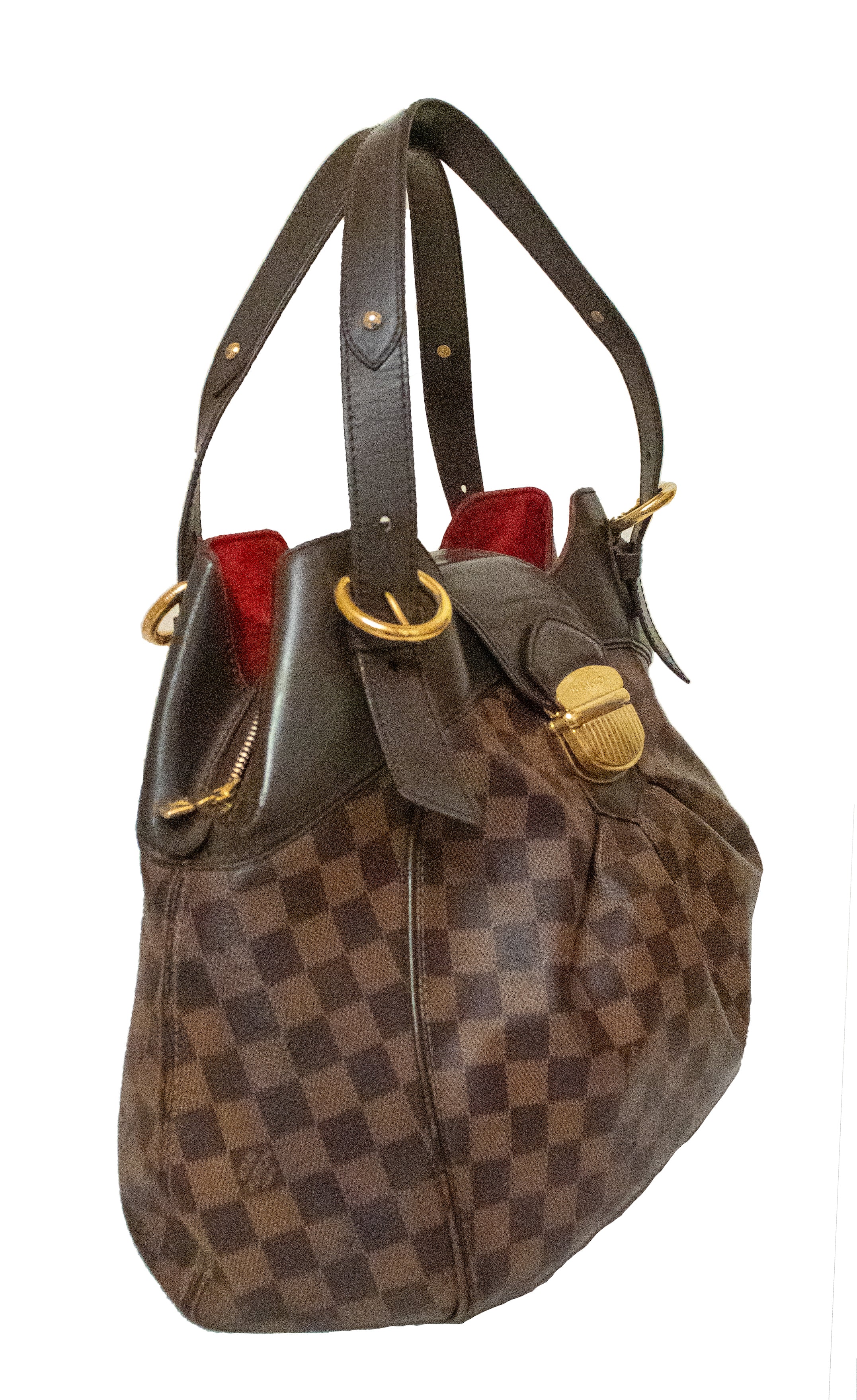 Louis VUITTON - SISTINA bag in ebony checkerboard canvas…