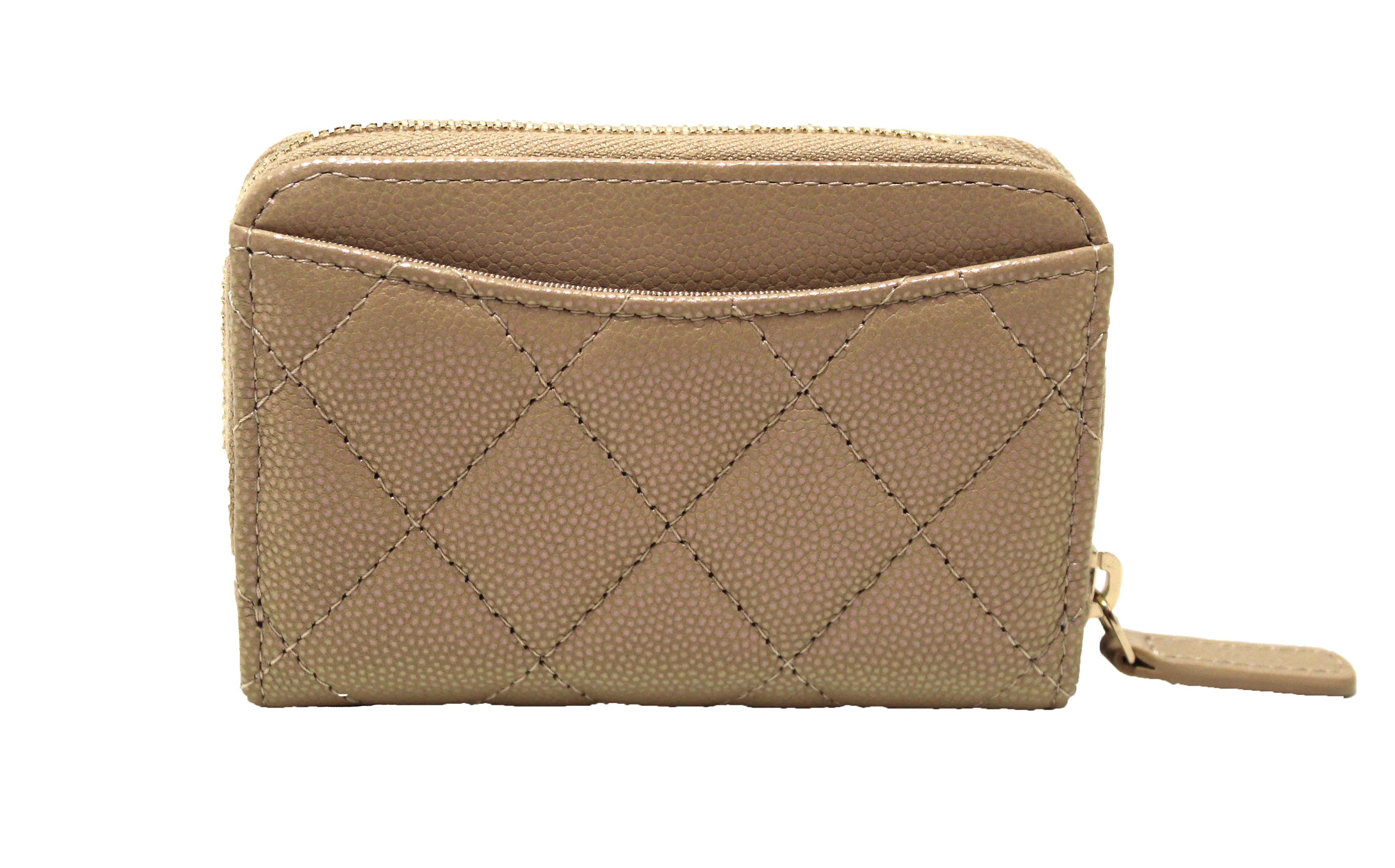 Chanel Classic Zipped Coin Purse Beige
