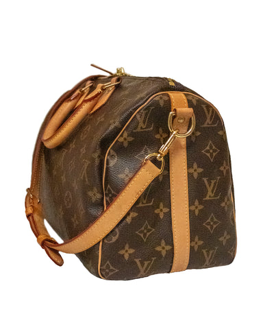 Authentic Louis Vuitton Classic Monogram Speedy 30 Bandouliere Bag