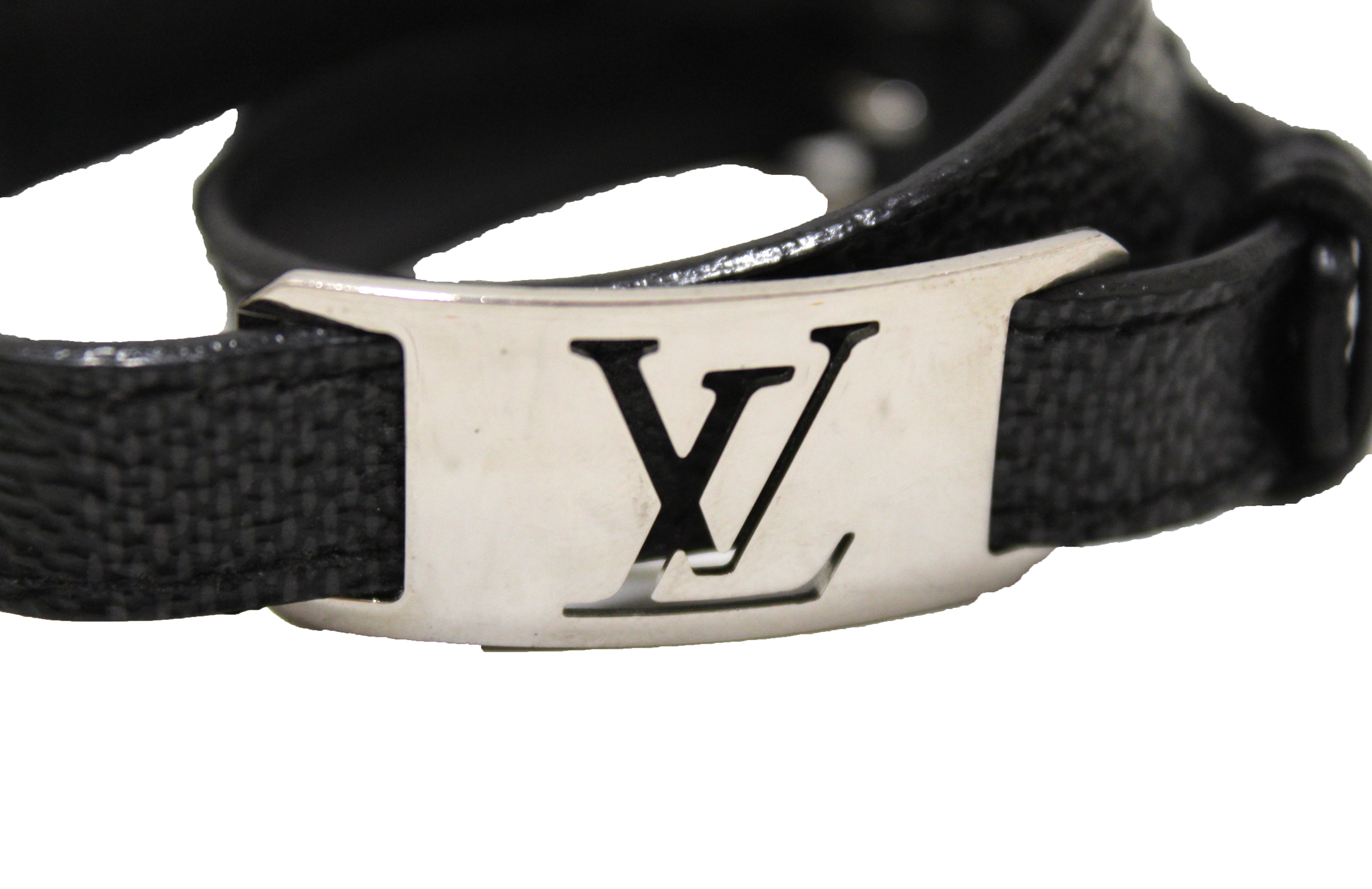 Louis Vuitton Digit Bracelet Graphite Damier Canvas. Size 19
