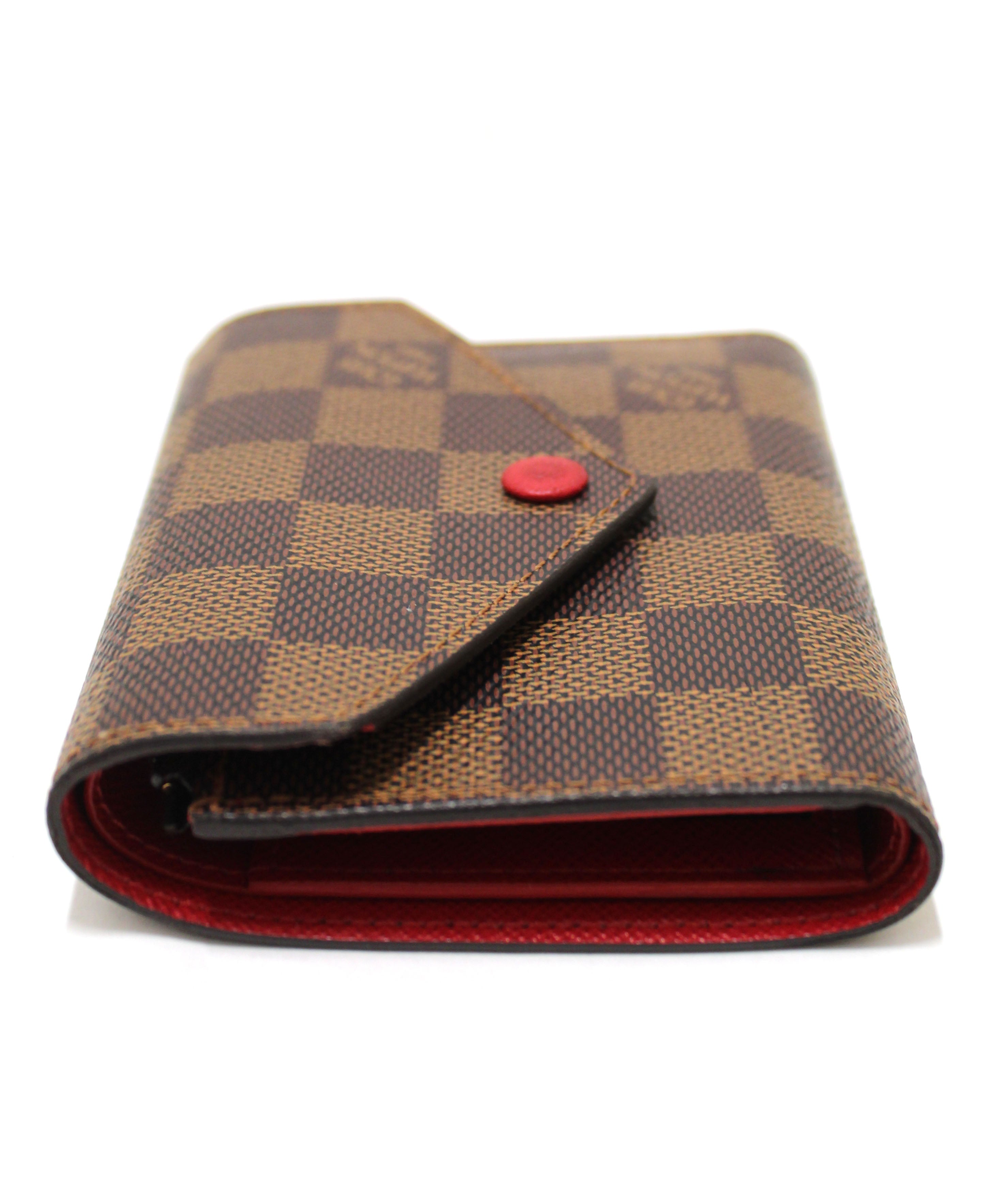 Louis Vuitton Victorine Wallet Damier Ebene Stories Red Lining in Coated  Canvas with Gold-tone - US