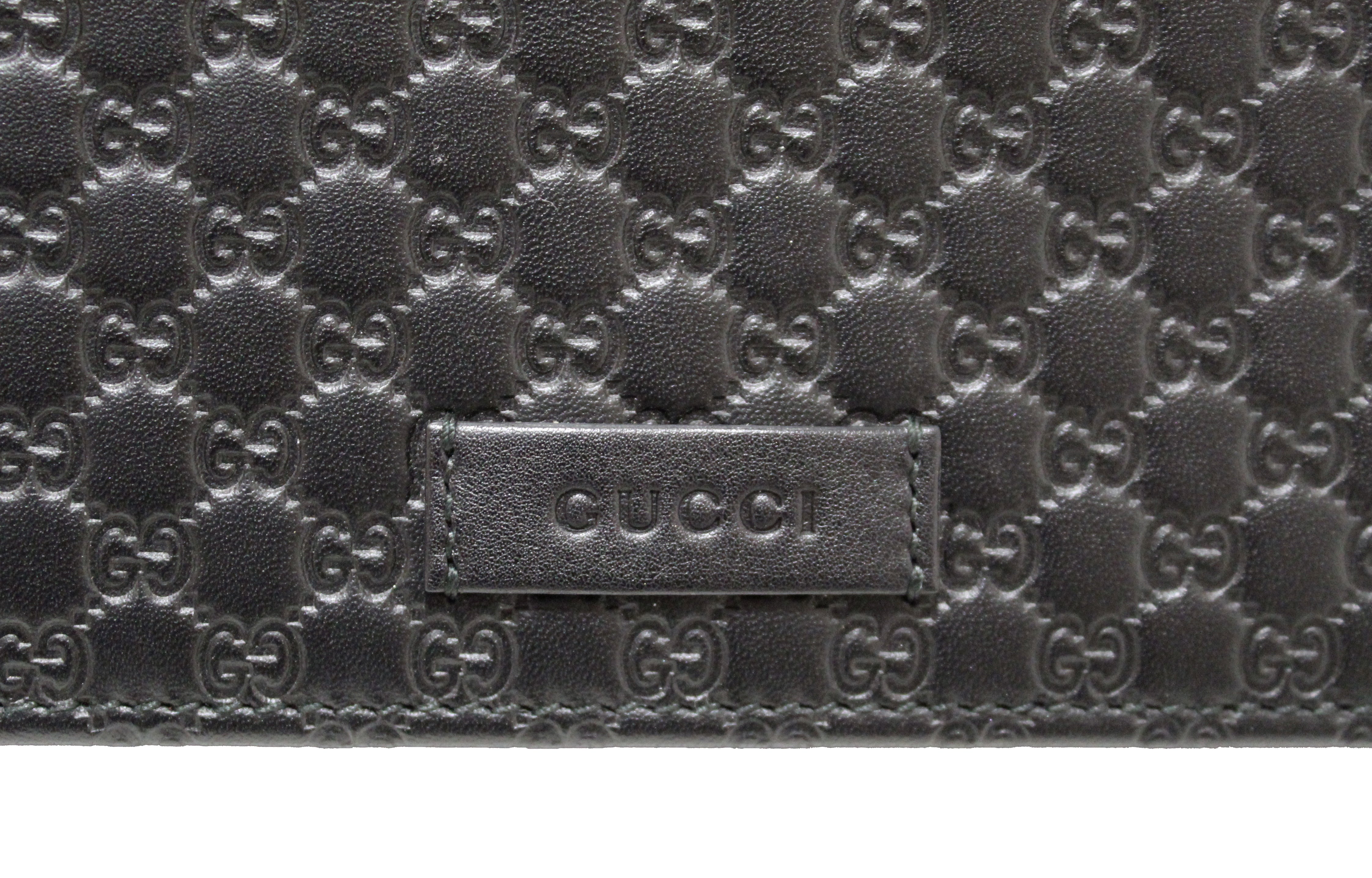 Authentic Gucci Black Microguccissima Leather Wallet With Strap