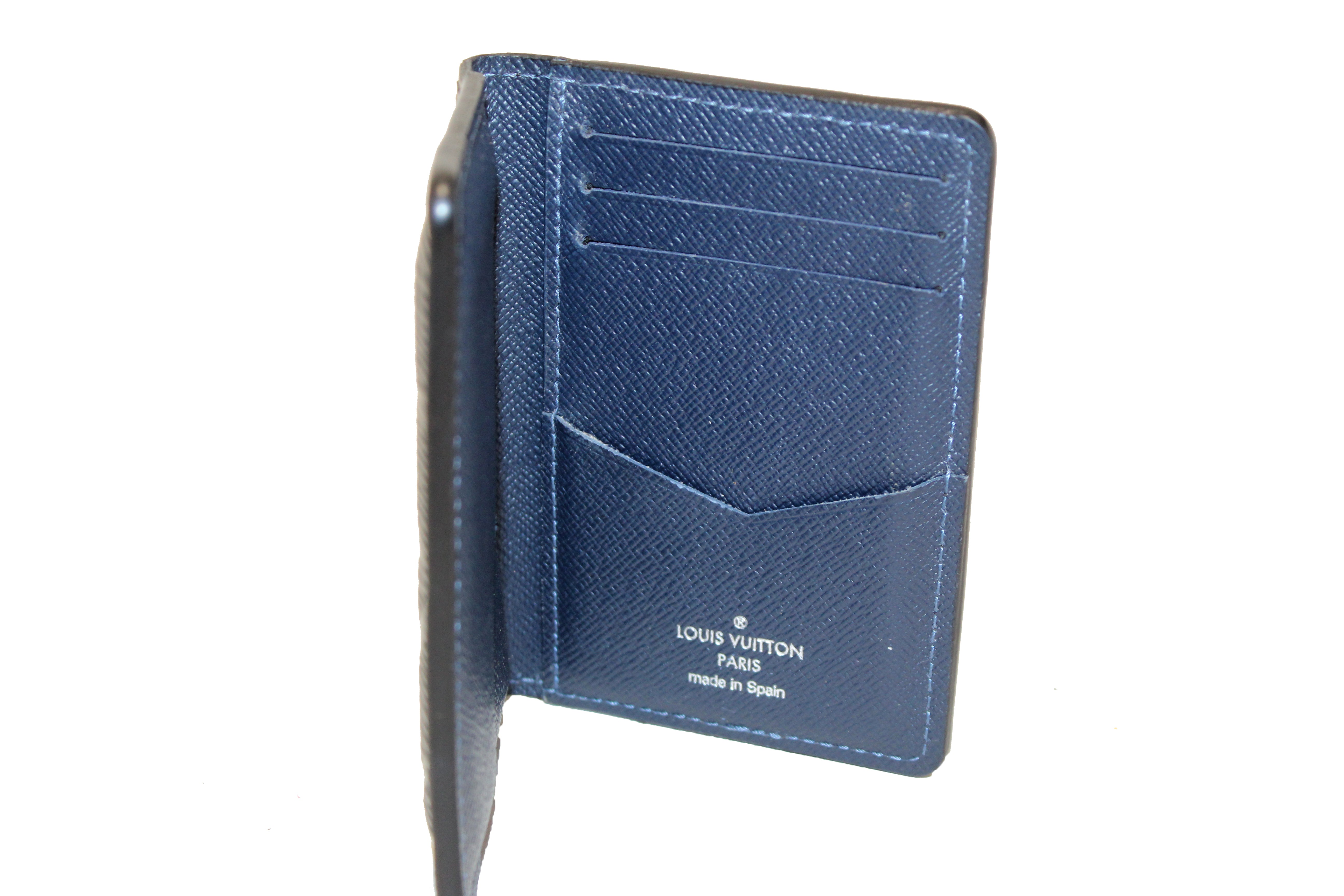 Authentic Louis Vuitton Black and Navy Epi Pocket Organizer Card