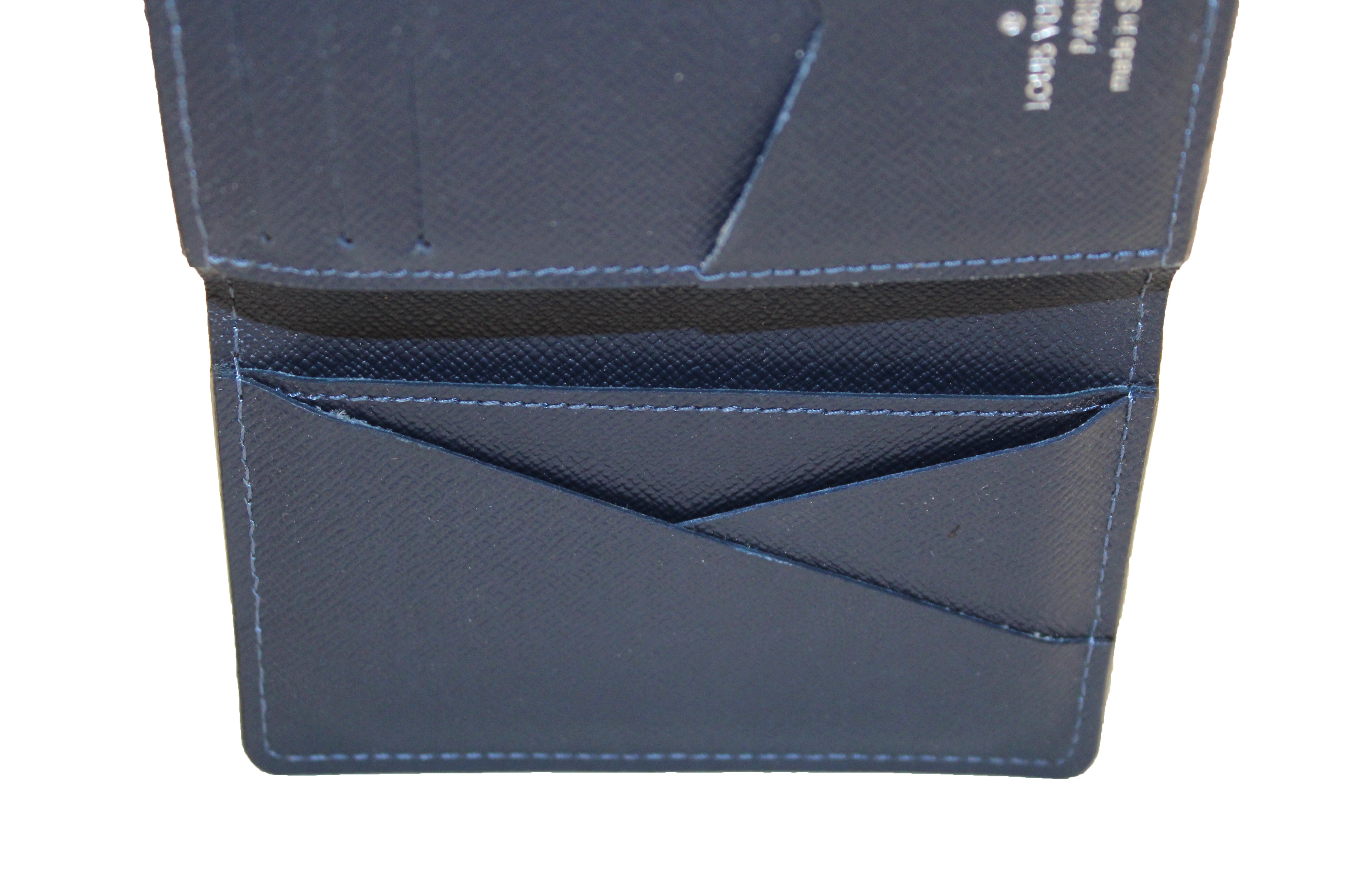 Louis Vuitton Blue Epi Leather Card Holder Pocket Organizer Wallet