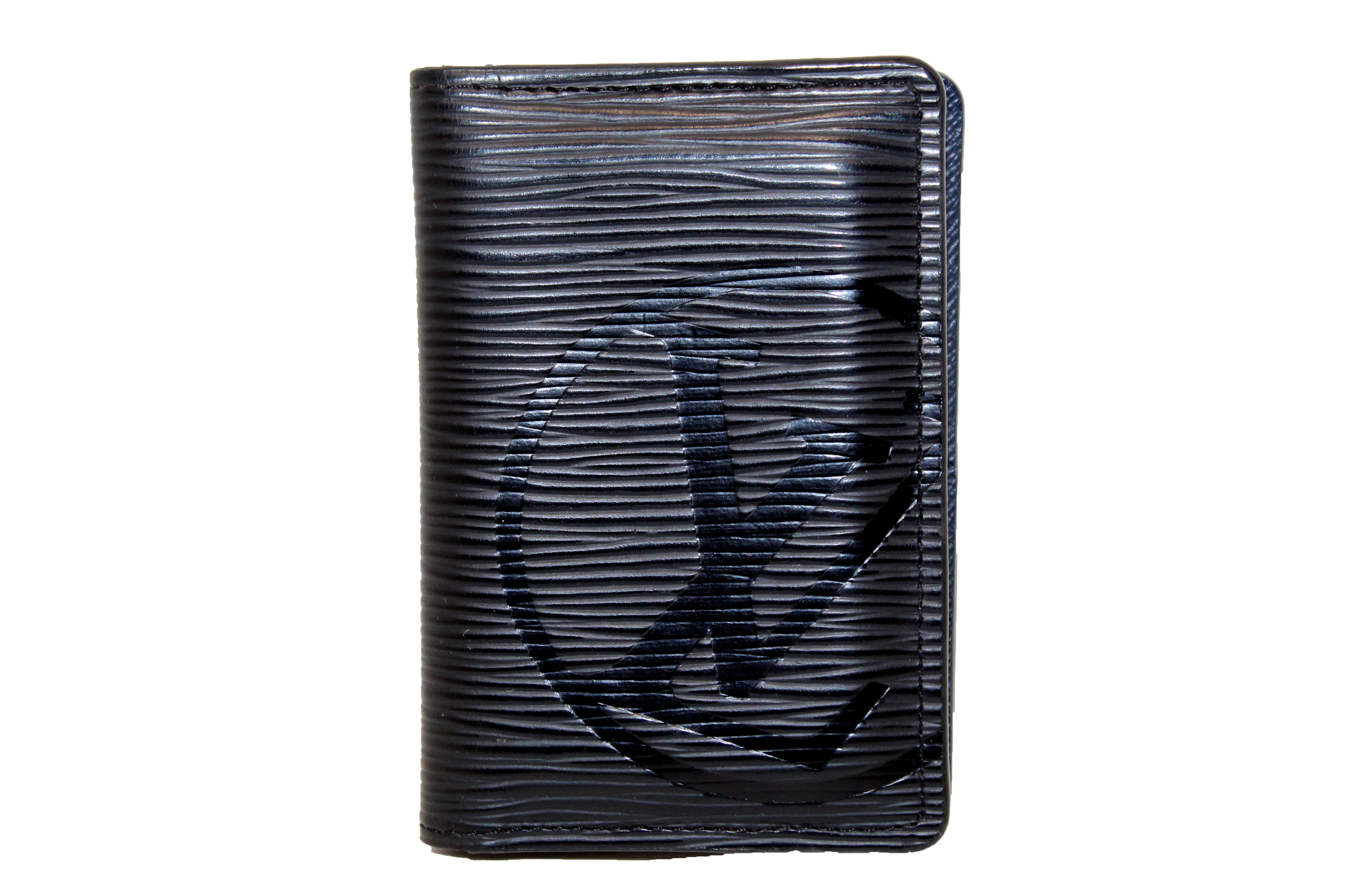 Authentic Louis Vuitton Black/Navy Epi Pocket Organizer Card Holder