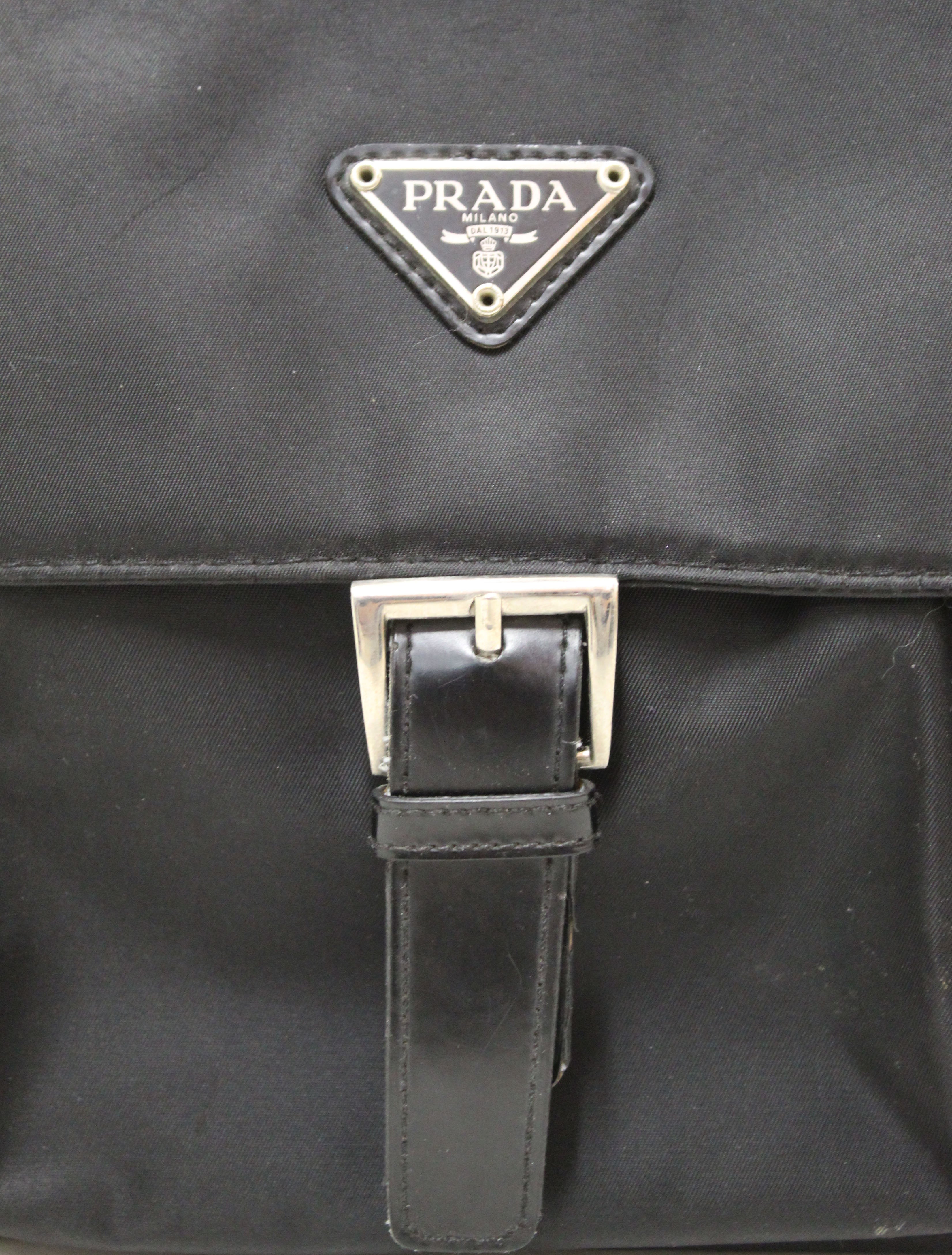 Authentic Prada Black Nylon Crossbody Messenger Bag