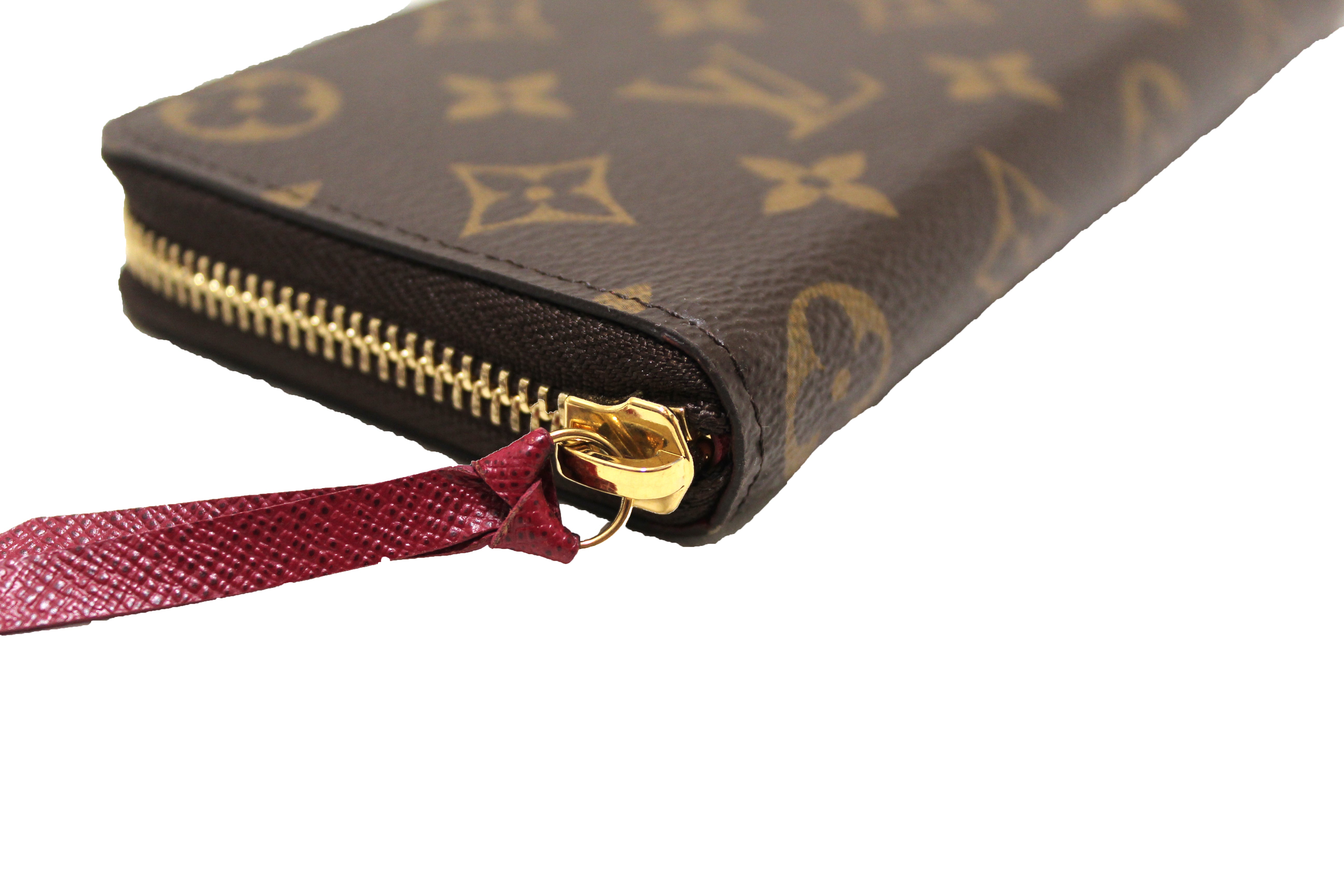 Authentic Louis Vuitton Classic Monogram Fuchsia Clemence Wallet