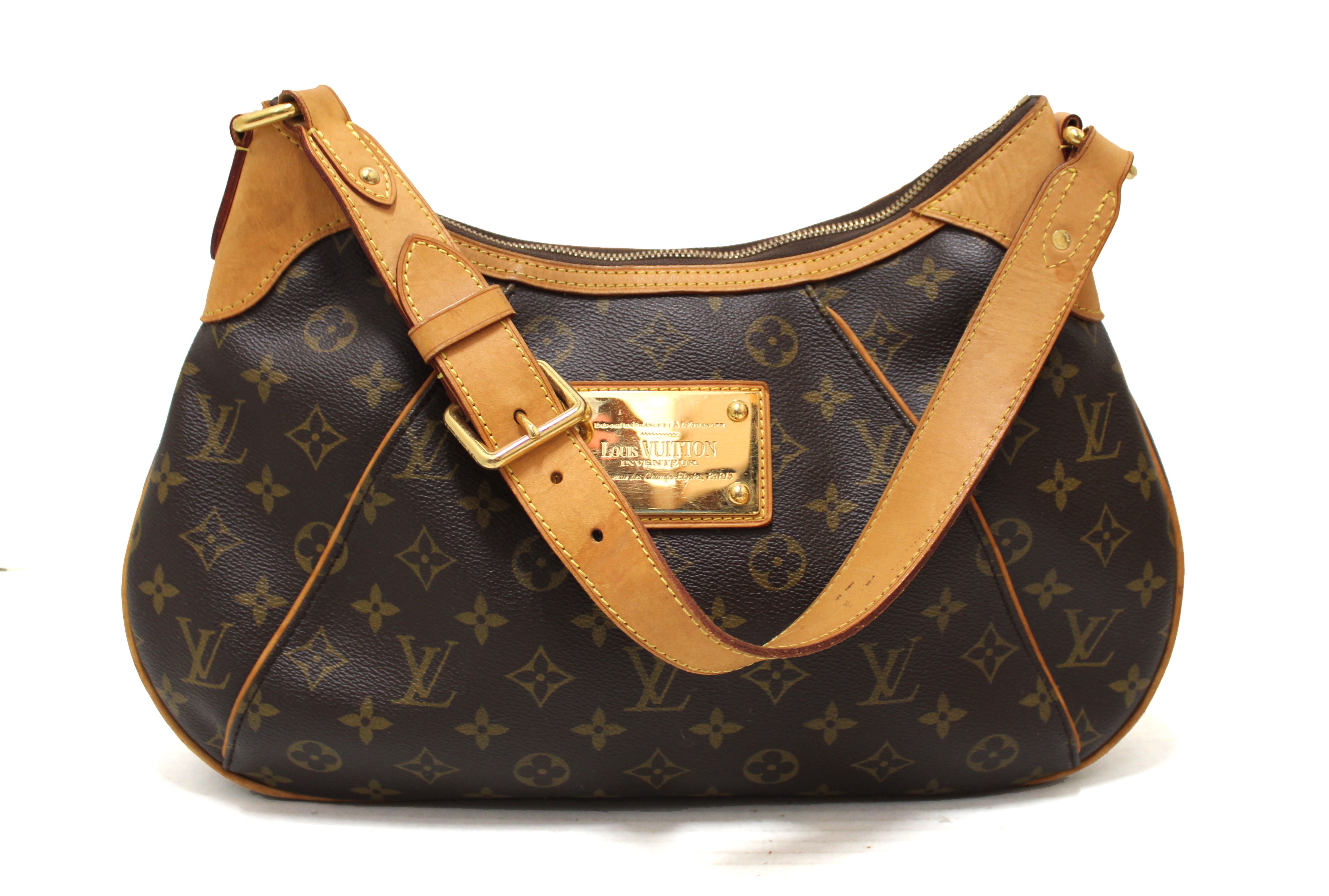 Authentic Louis Vuitton Classic Monogram Thames GM Hobo Shoulder Bag