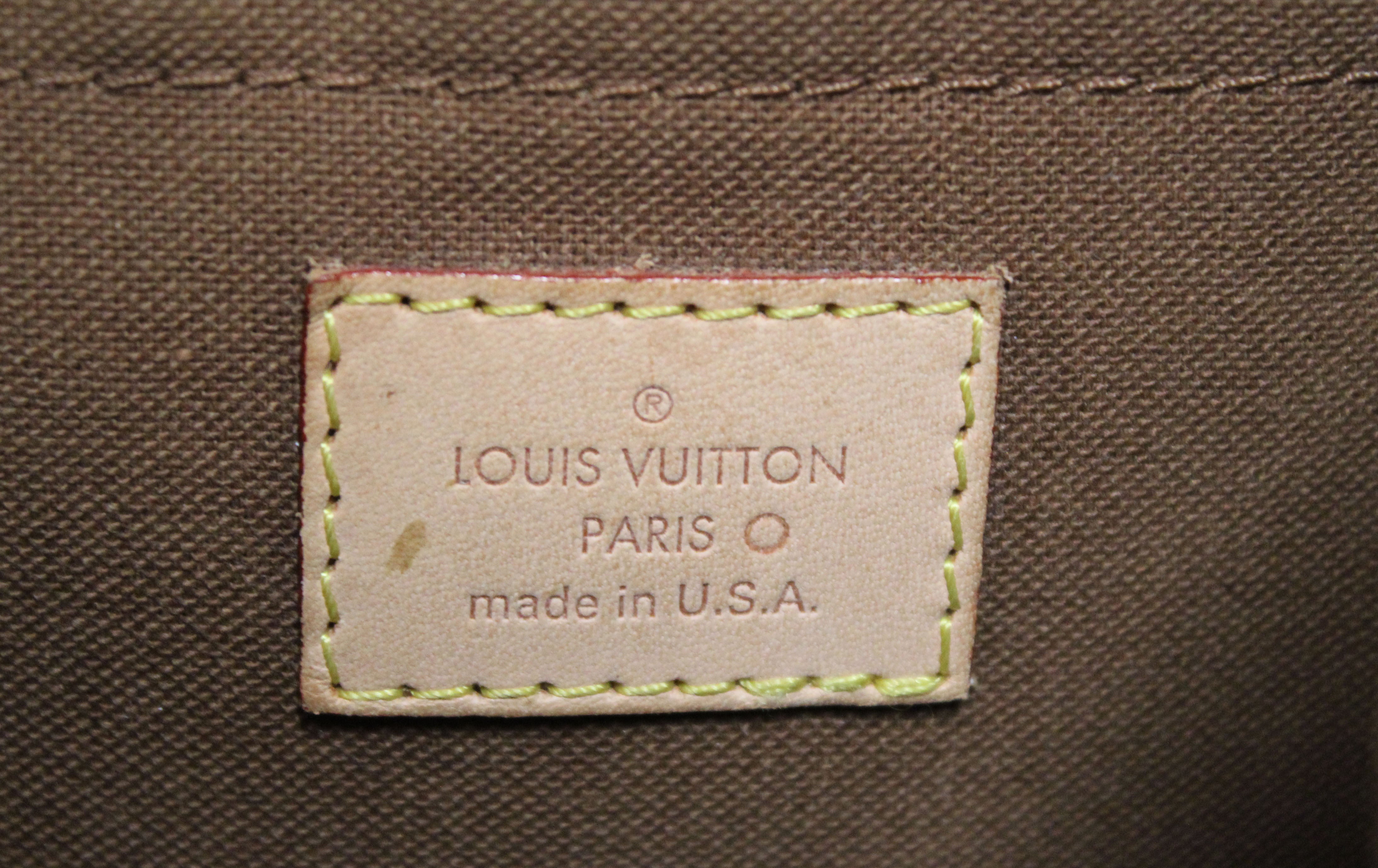 Authentic Louis Vuitton Classic Monogram Thames GM Hobo Shoulder Bag