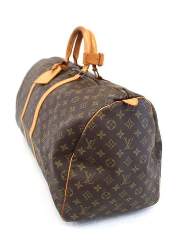 Authentic Louis Vuitton Classic Monogram Keepall 55 Travel Bag