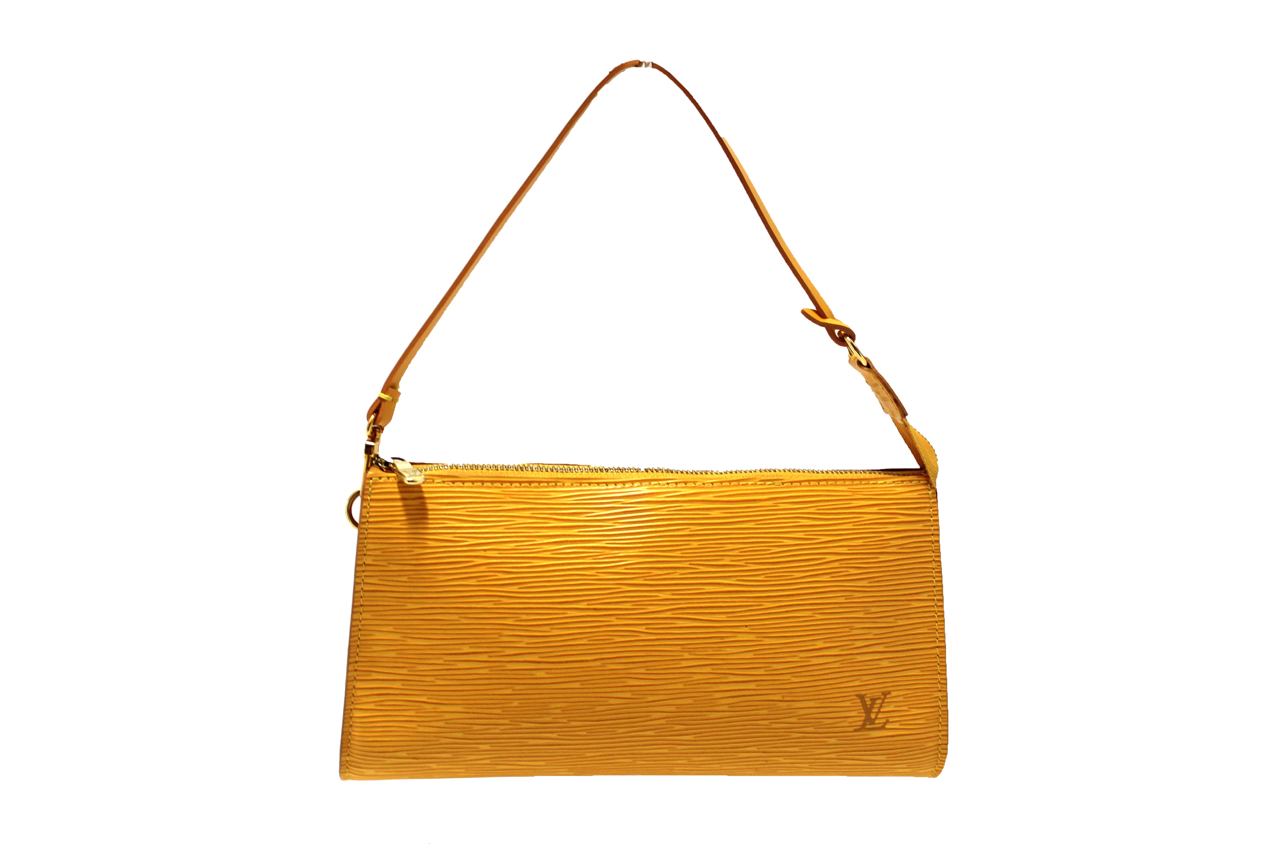 Louis Vuitton  Louis Vuitton Yellow Epi Leather Pochette Wristlet
