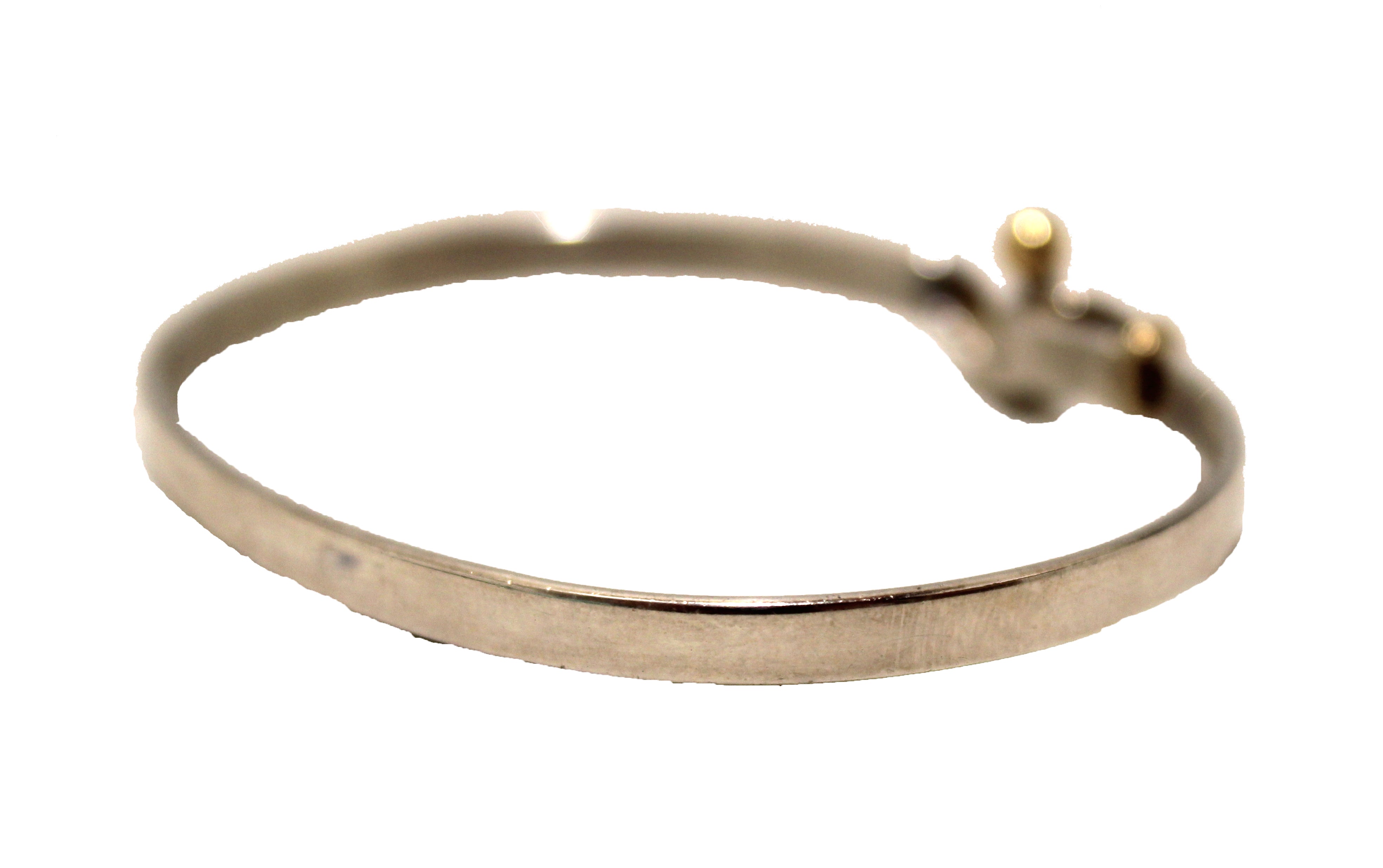 Authentic Tiffany & Co. 18K Gold and Sterling Silver Hook and Eye Love Knot Bangle
