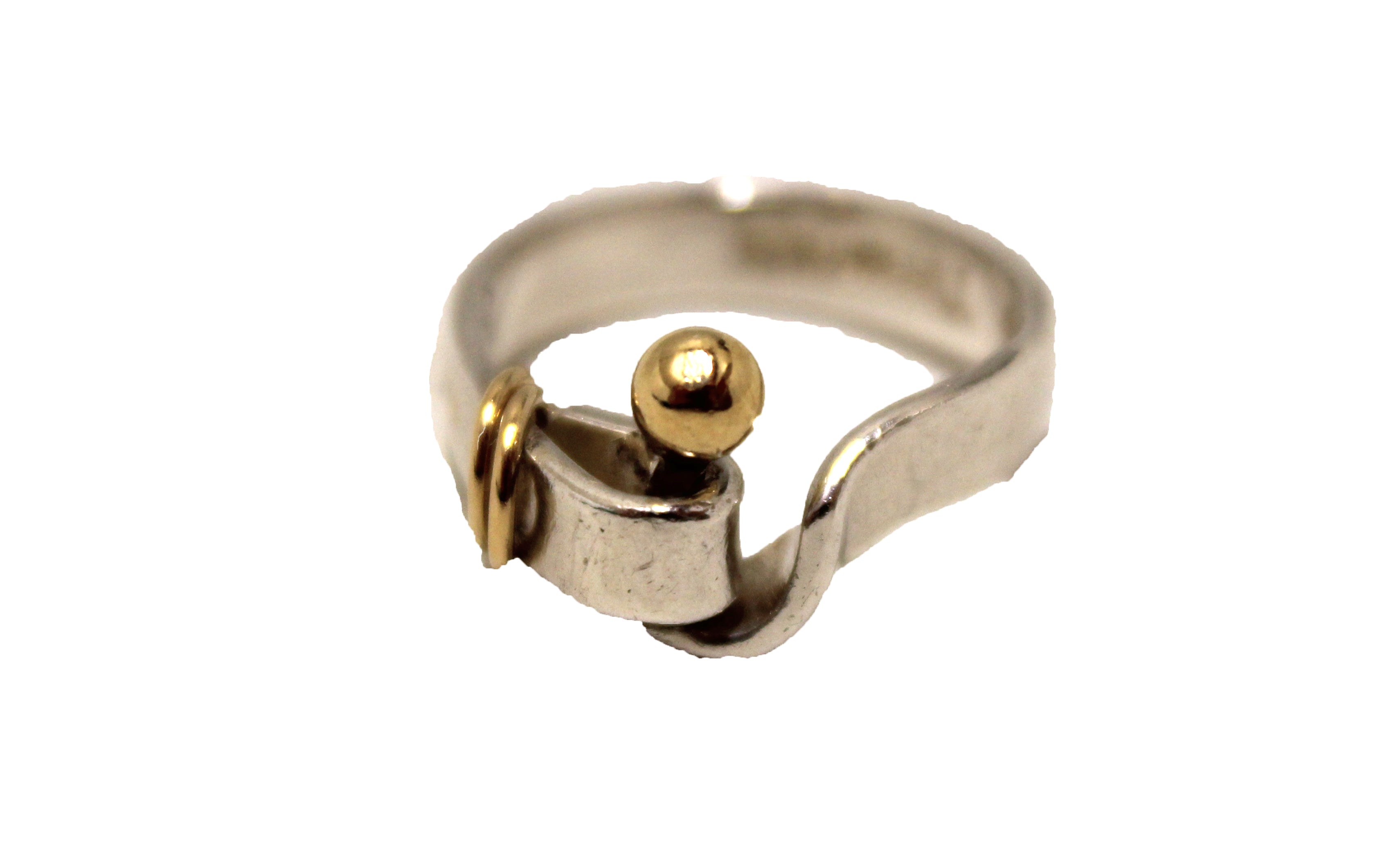 Authentic Tiffany & Co. 18K Gold & Sterling Silver 925 Hook and Eye Love Knot Ring Size 5.5