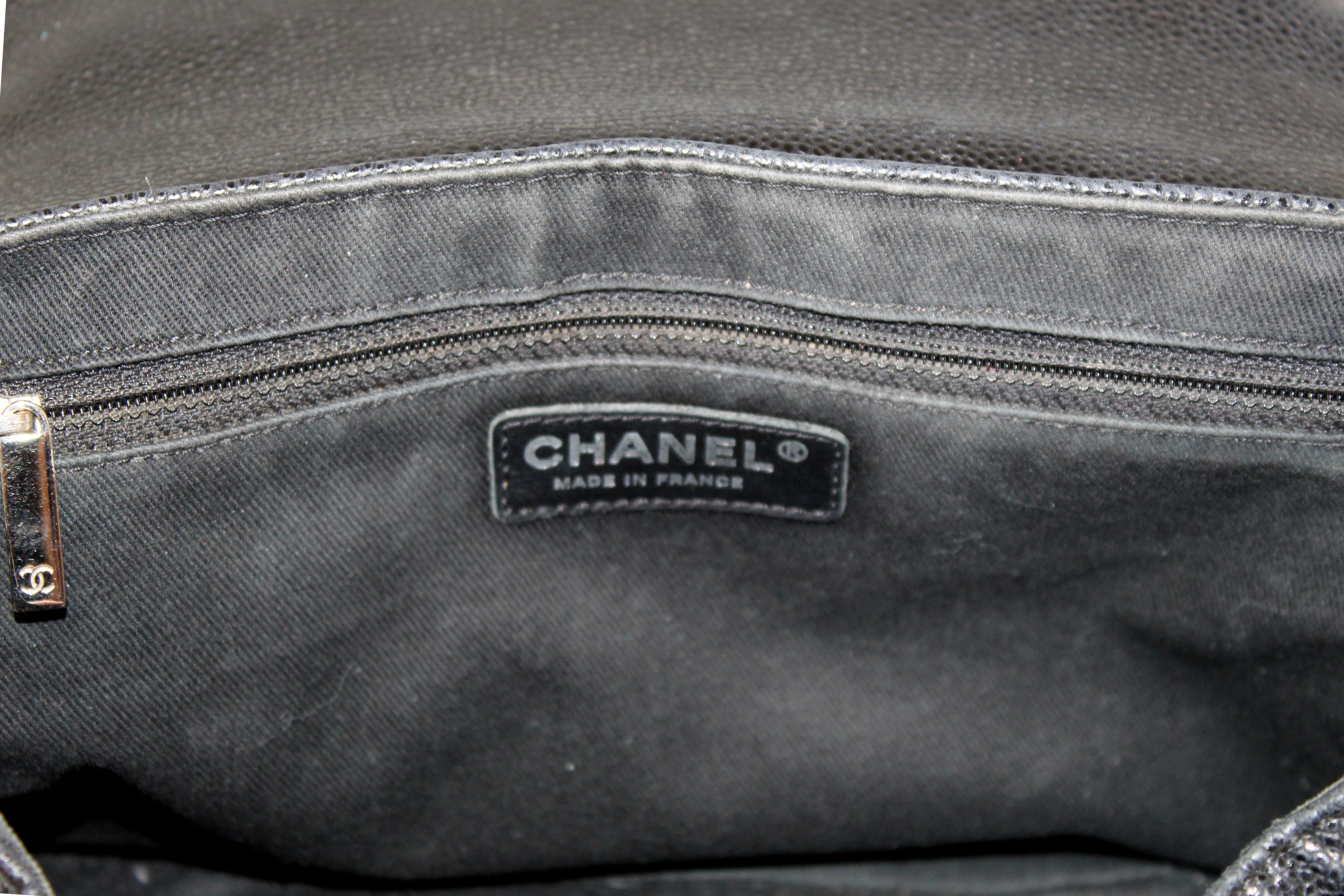 Chanel Black Caviar Leather Half Moon Hobo Bag with Gold Hardware., Lot  #77009